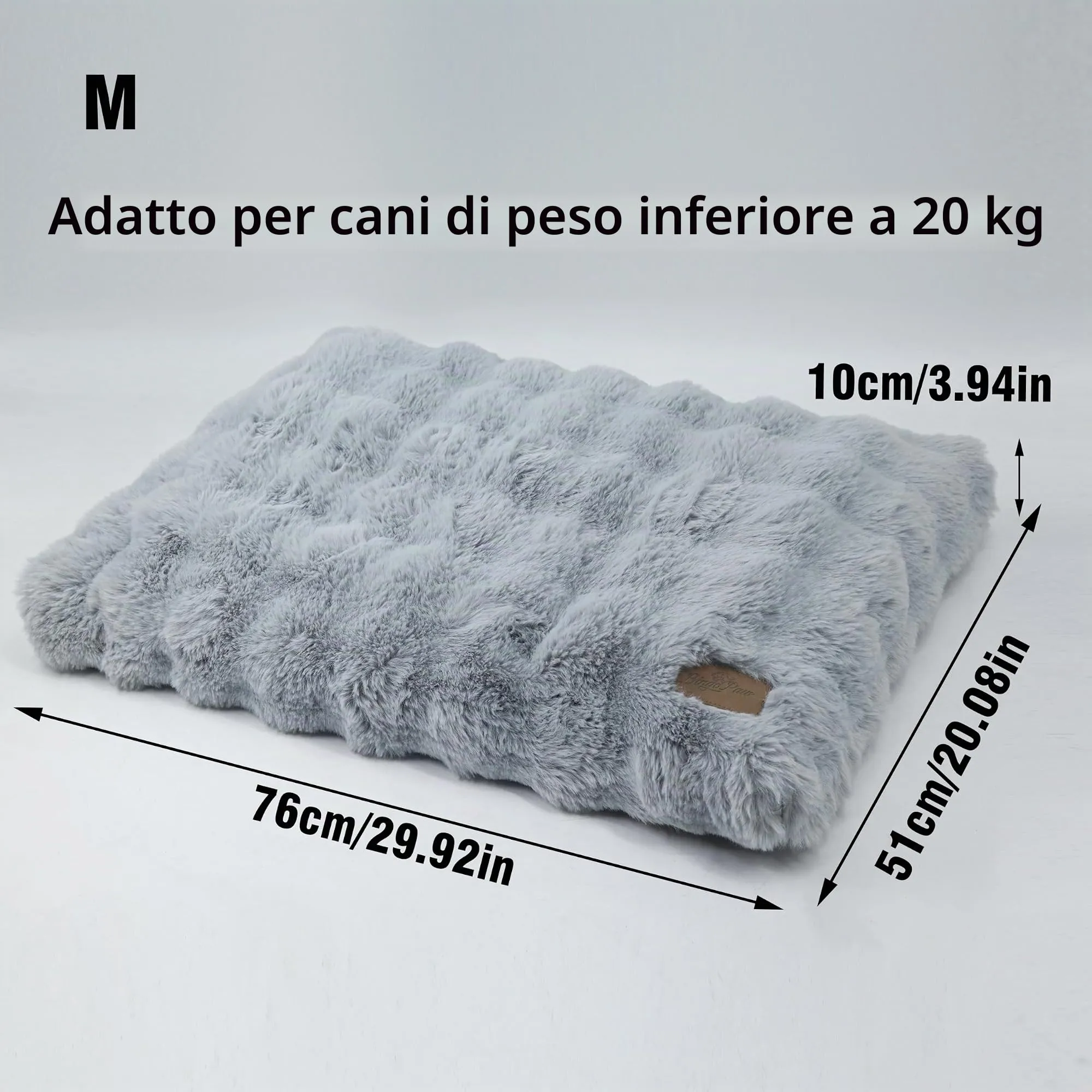 BingoPaw Cuccia Cane Interno Lavabile, 76x51x10cm, Grigio - immagine 2