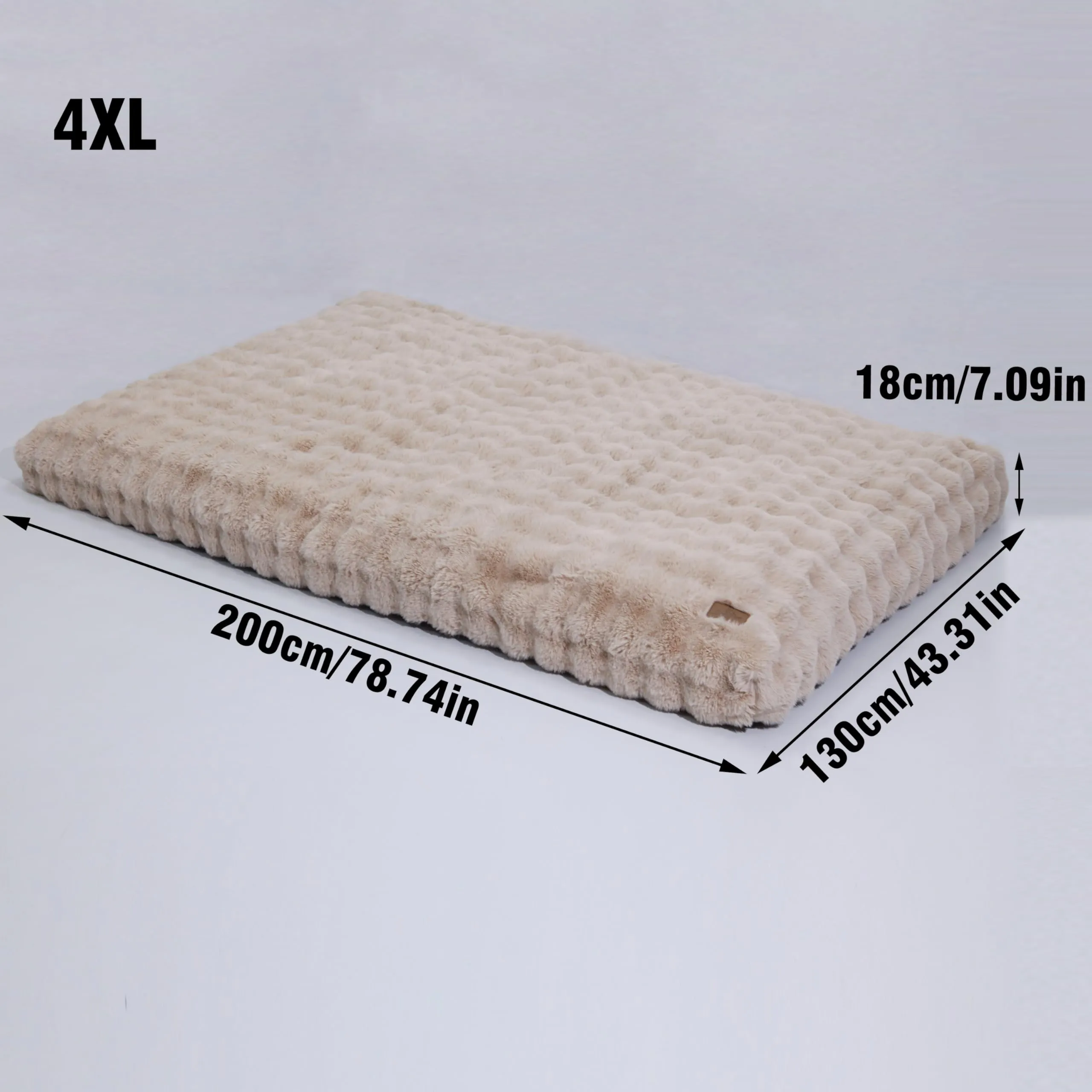 BingoPaw Cuccia per Cani 4XL, 200x130x18 cm, Sfoderabile e Lavabile, Beige - immagine 2