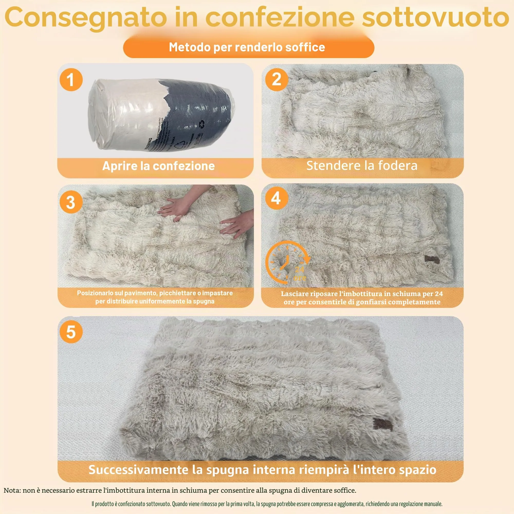 BingoPaw Cuccia per Cani 4XL, 200x130x18 cm, Sfoderabile e Lavabile, Beige - immagine 8