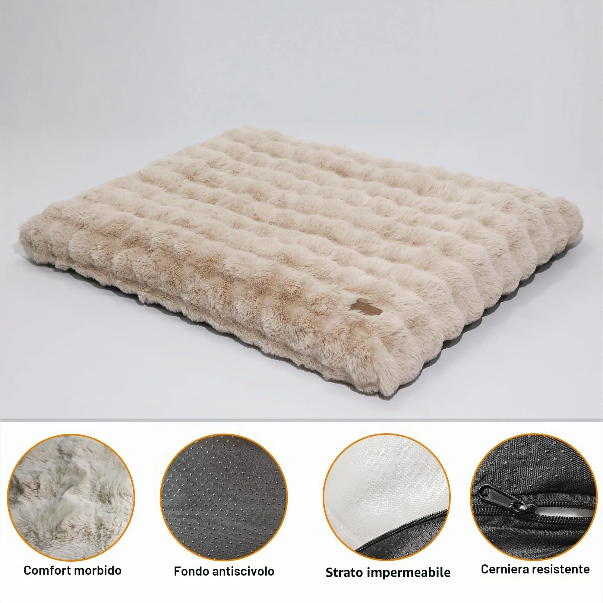 BingoPaw Cuccia Cane Extra Grande, 105x70x12cm, Beige - immagine 8