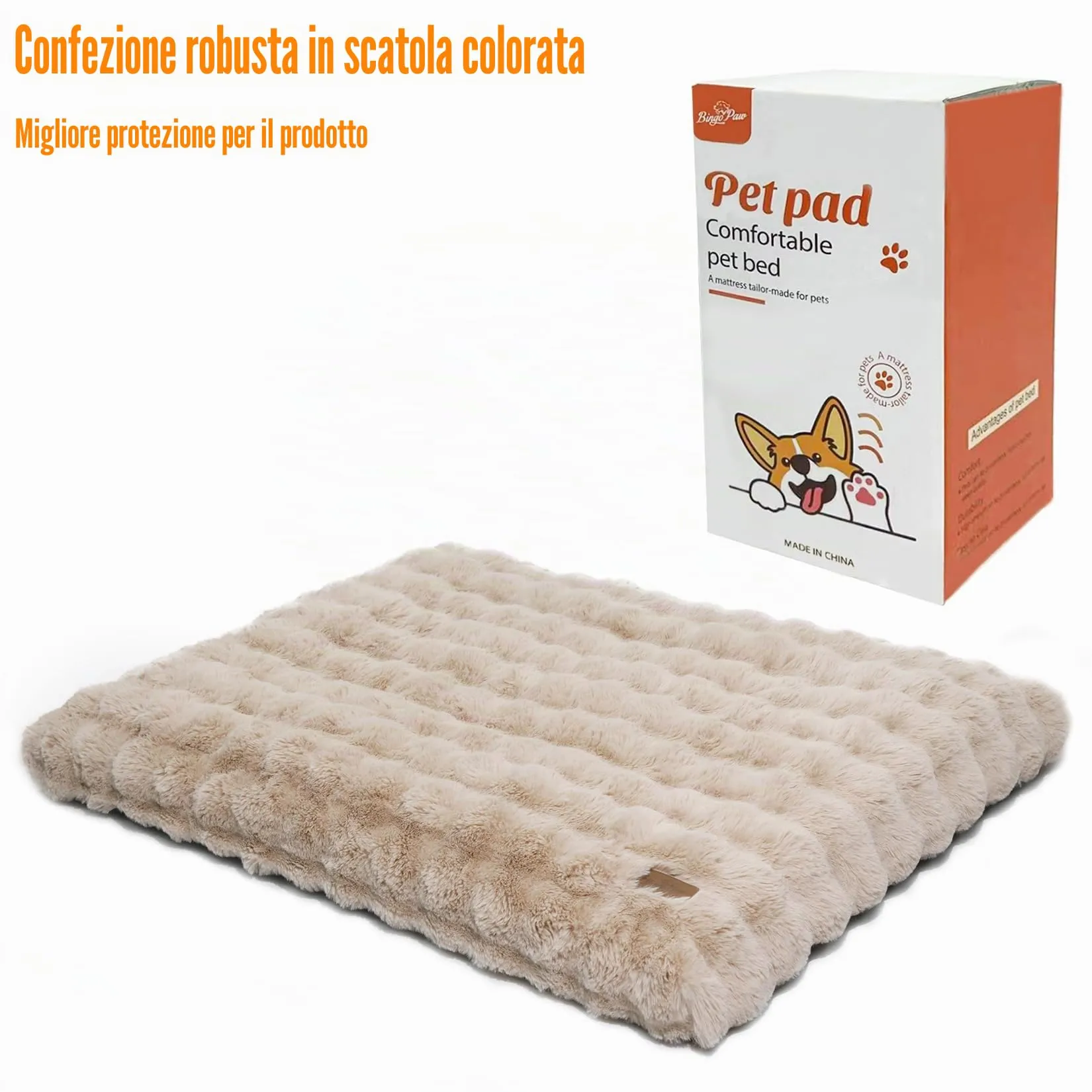 BingoPaw Cuccia Cane Extra Grande, 105x70x12cm, Beige - immagine 9