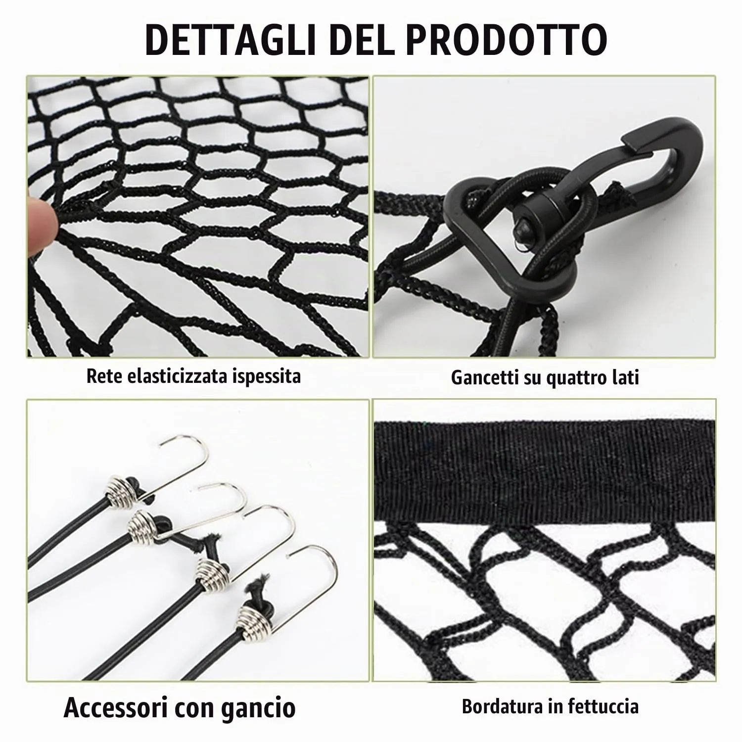 bangminda Barriera Rete Auto per Cane 120×70 cm con 4 Ganci per SUV e Camion - immagine 4