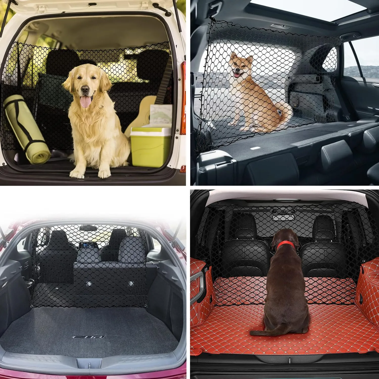 bangminda Barriera Rete Auto per Cane 120×70 cm con 4 Ganci per SUV e Camion - immagine 5