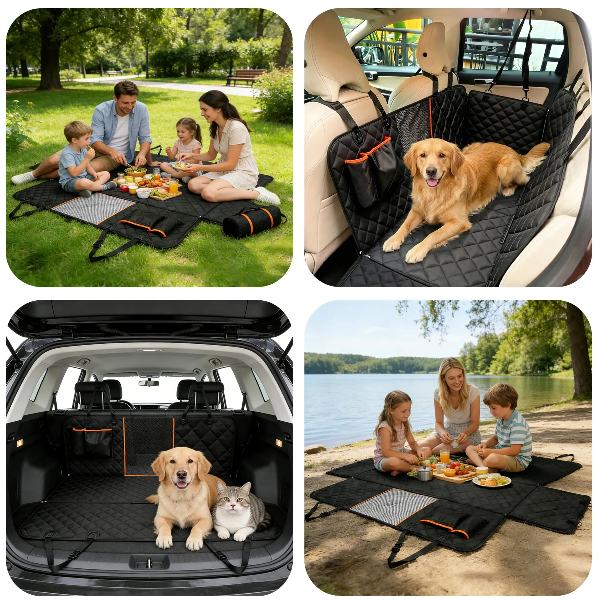 Zencantorous Coprisedile Auto per Cani, 135x44x36cm, Nero - immagine 5