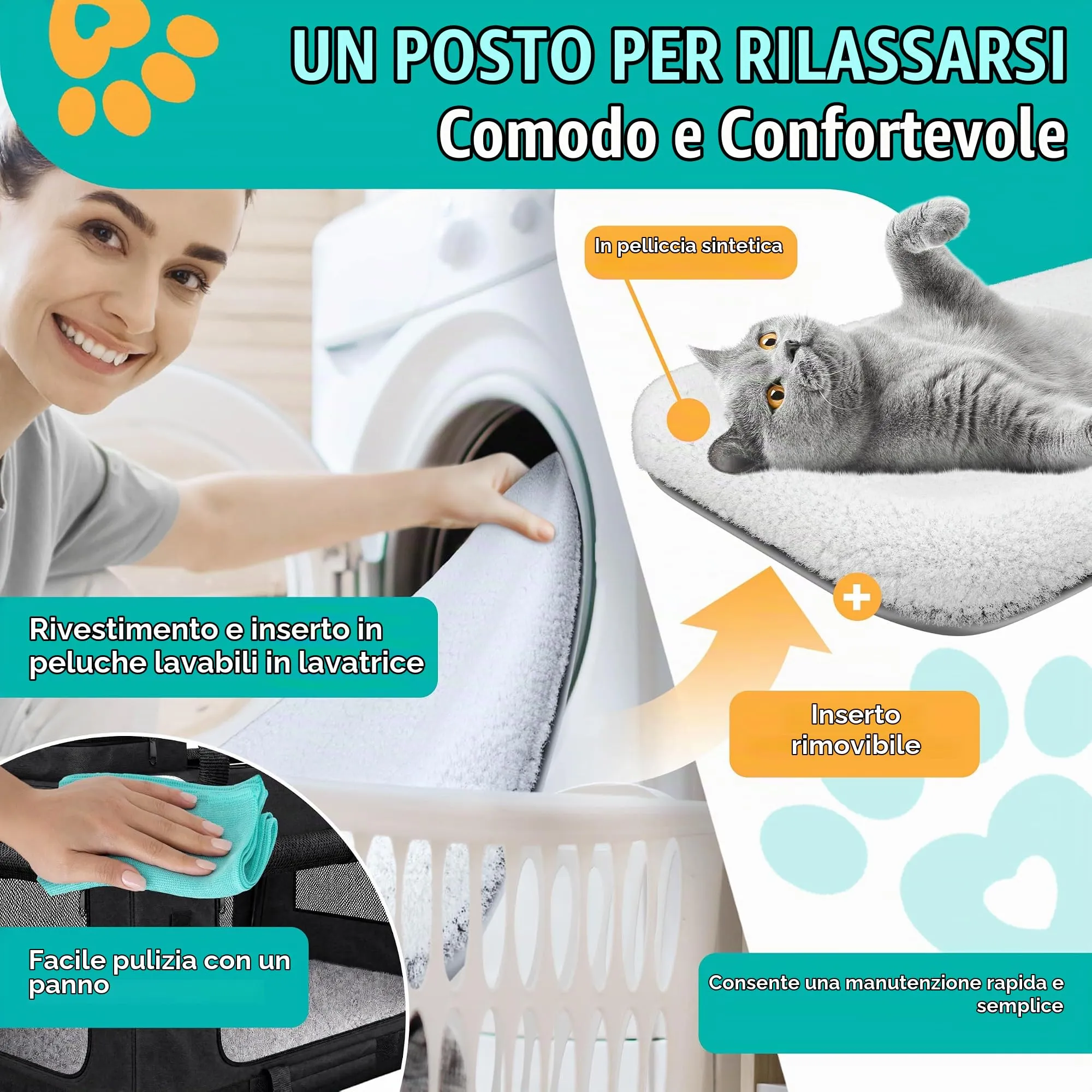 Lovpet Trasportino per Cani e Gatti Pieghevole con Borsa e Ciotola, Nero, XXL - immagine 7