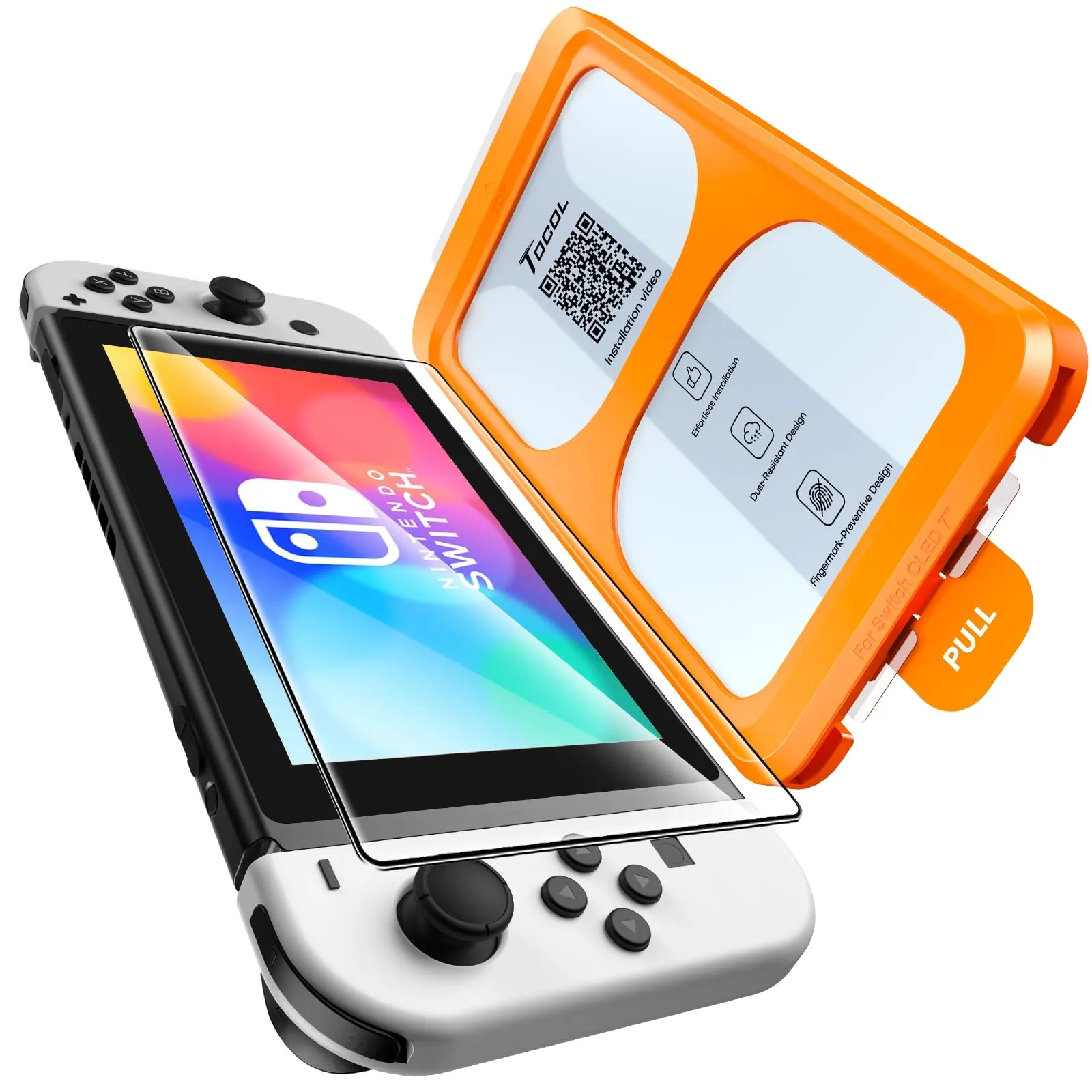 TOCOL Pellicola Protettiva in Vetro Temperato 9H per Nintendo Switch OLED 7 Pollici - immagine 1