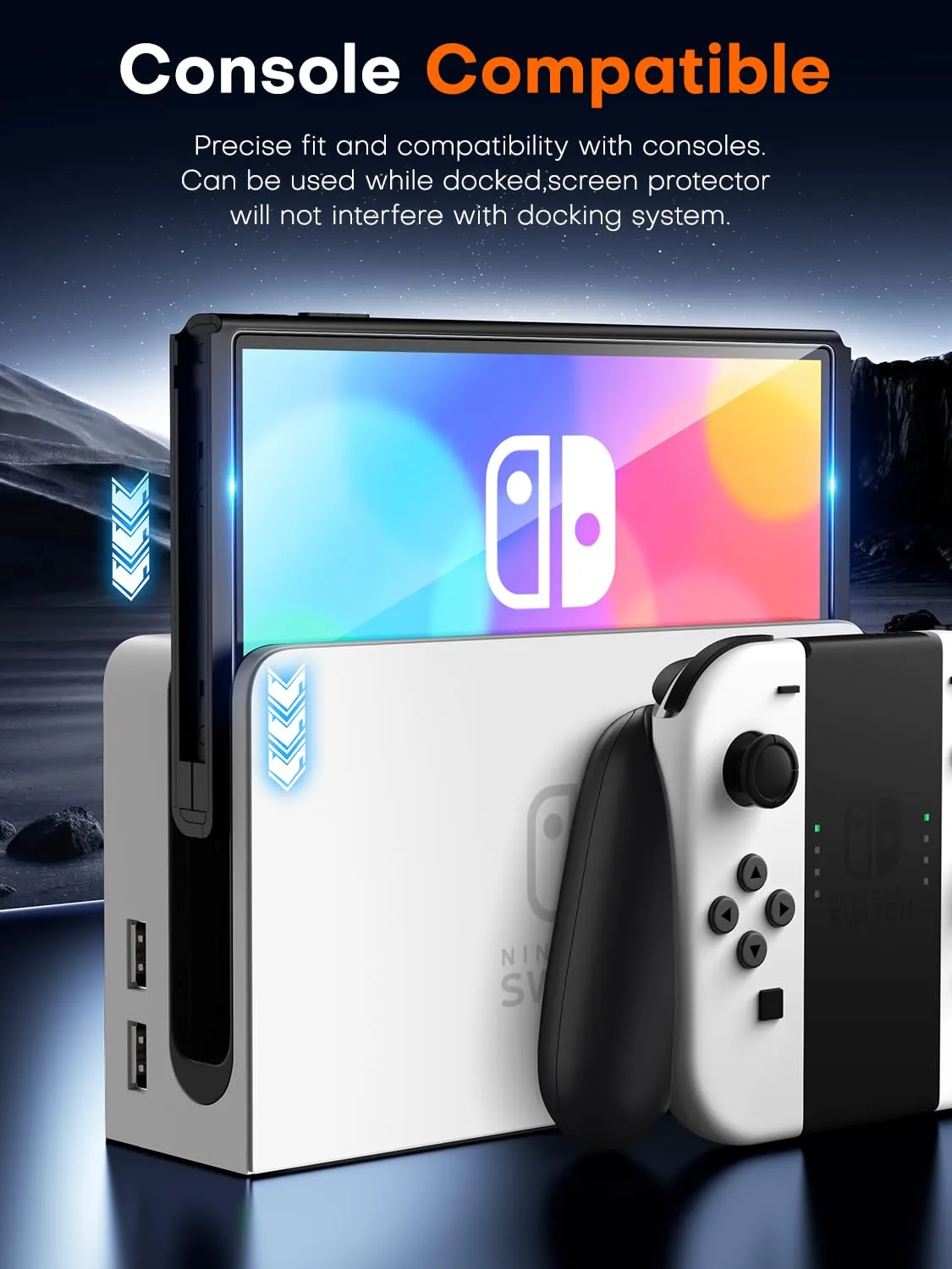 TOCOL Pellicola Protettiva in Vetro Temperato 9H per Nintendo Switch OLED 7 Pollici - immagine 5