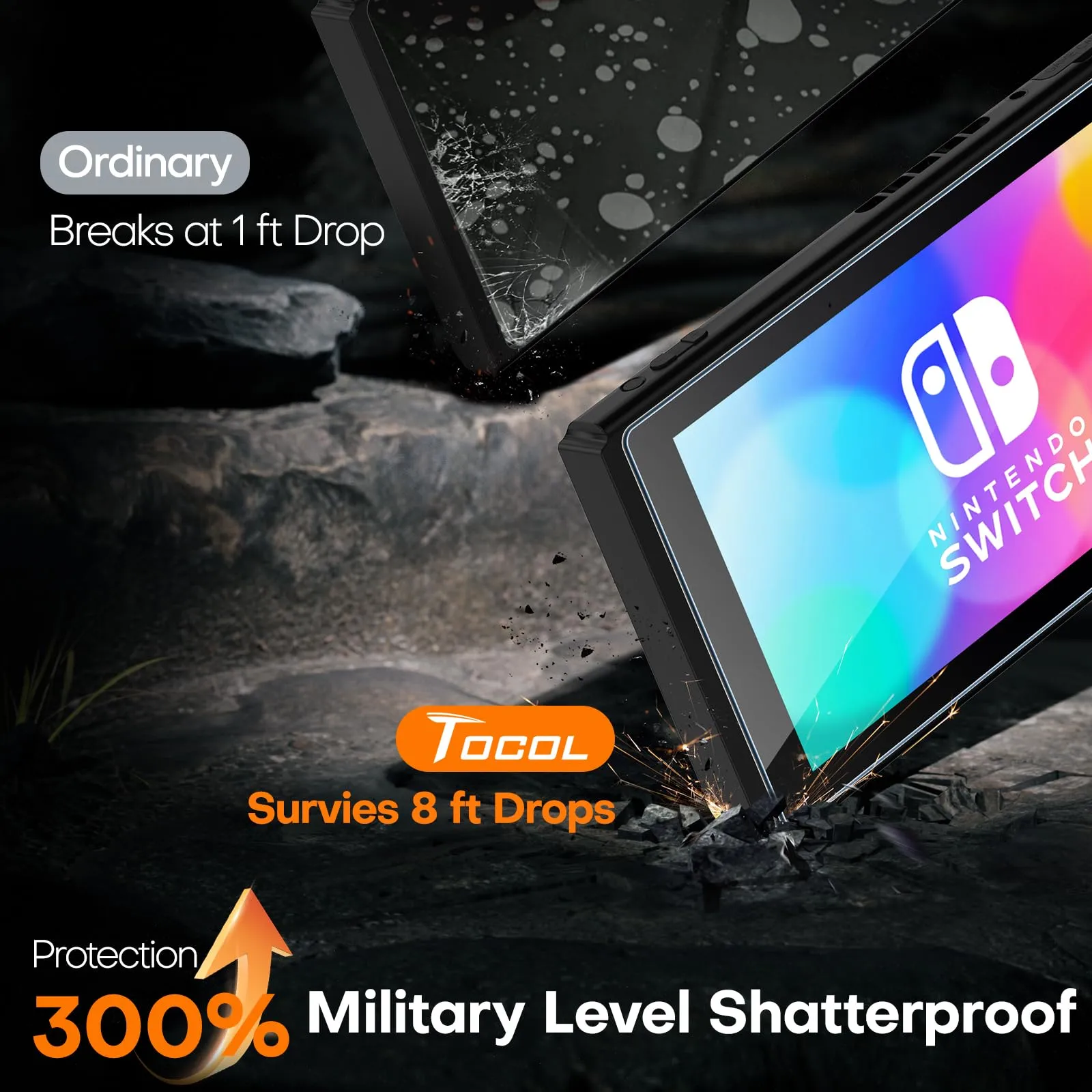 TOCOL Pellicola Protettiva in Vetro Temperato 9H per Nintendo Switch OLED 7 Pollici - immagine 7