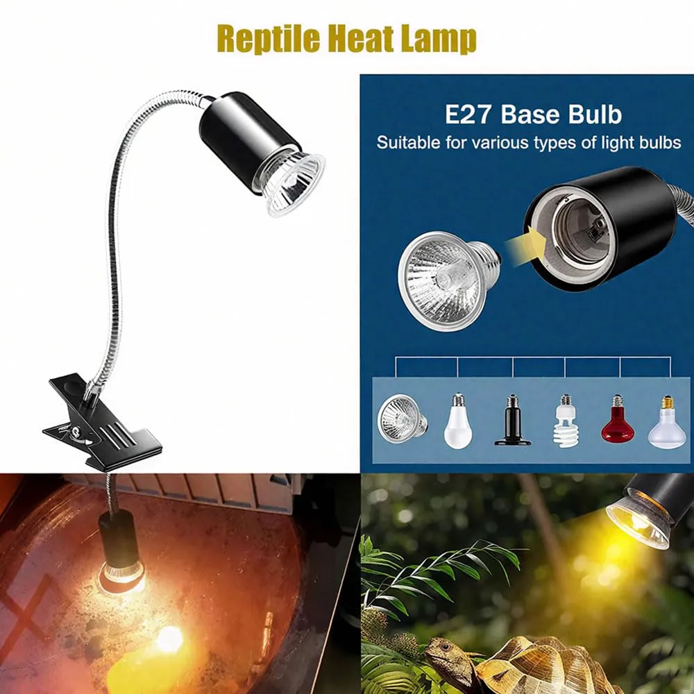 KINGYEENUO Lampada Riscaldante per Rettili con Timer e 3 Lampade UVA+UVB E27 - immagine 3