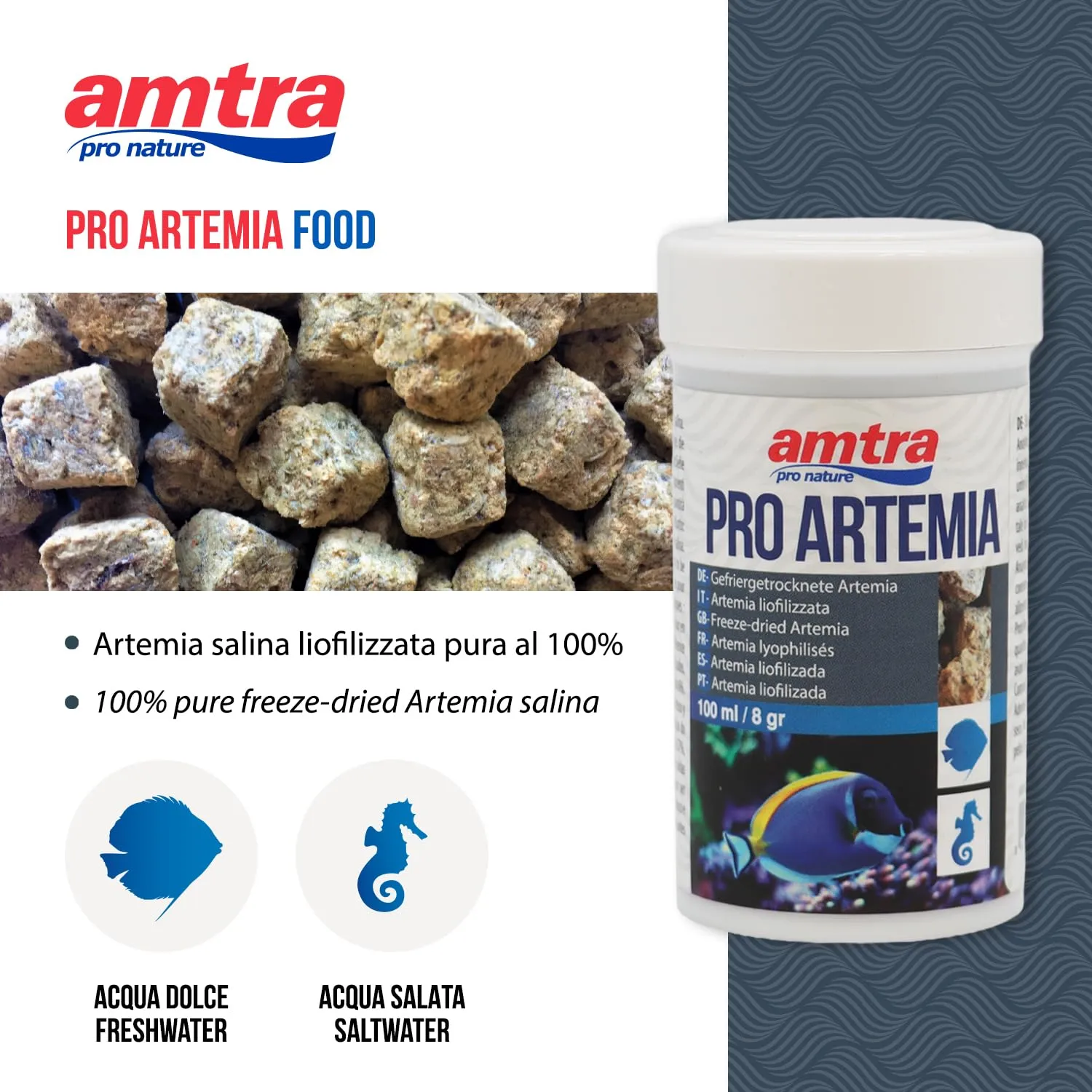 Amtra Pro Artemia 100 ml – Cubetti di Artemia salina liofilizzata 100% per pesci d’acqua dolce e marina - immagine 3