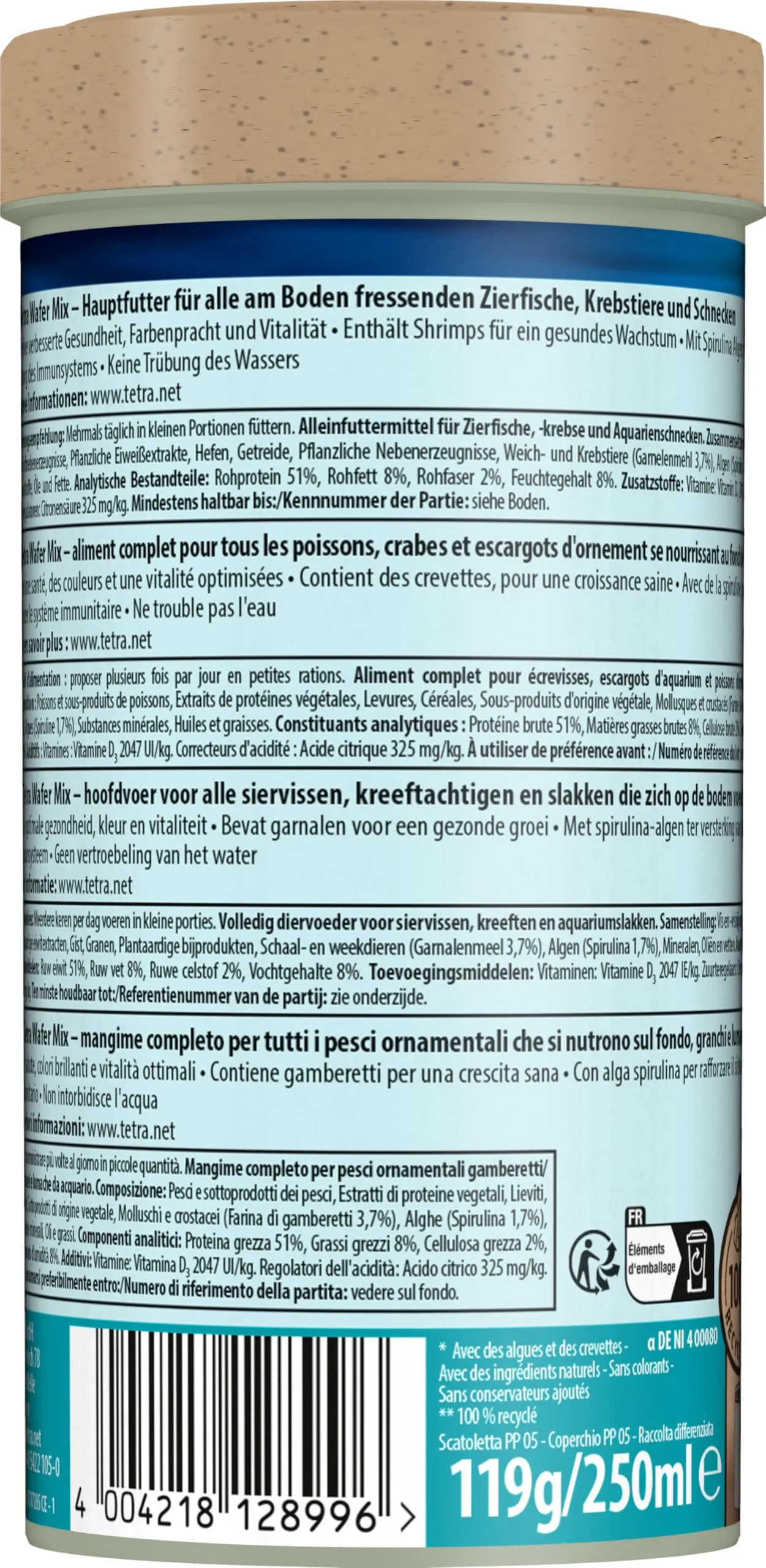Tetra Wafer Mix 250 ml - Mangime Completo per Pesci di Fondo e Crostacei - immagine 10