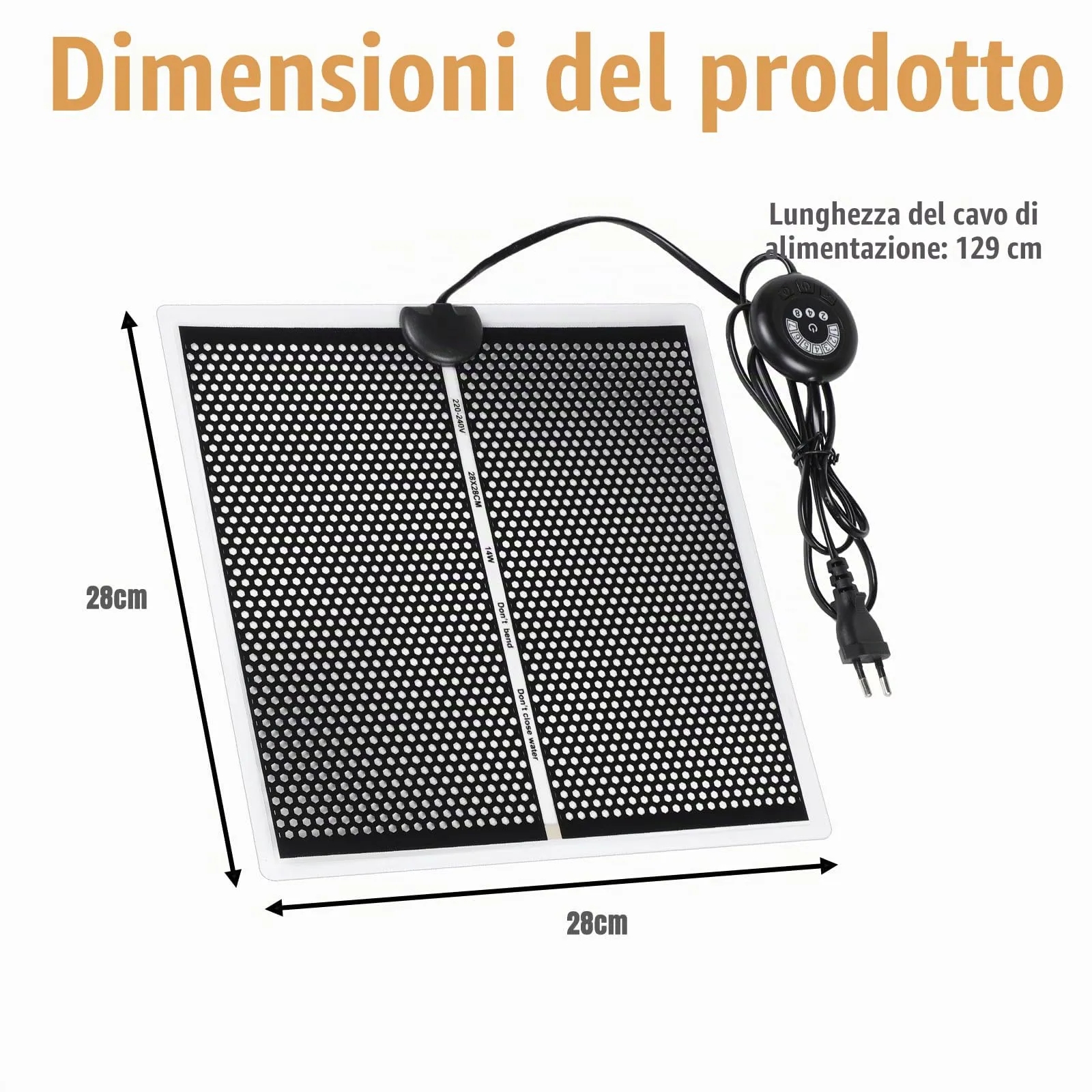 lalago Tappetino Riscaldante Rettili, 14W, 28x28cm - immagine 4