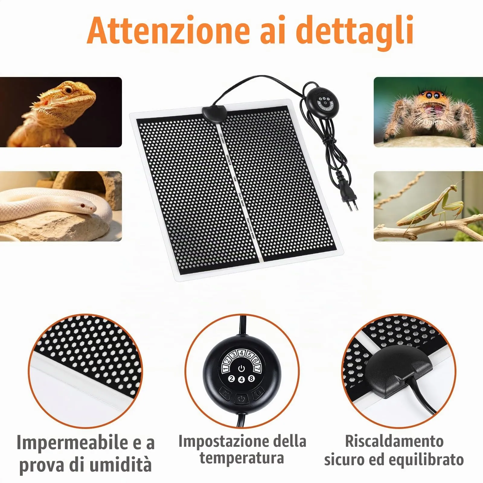 lalago Tappetino Riscaldante Rettili, 14W, 28x28cm - immagine 5