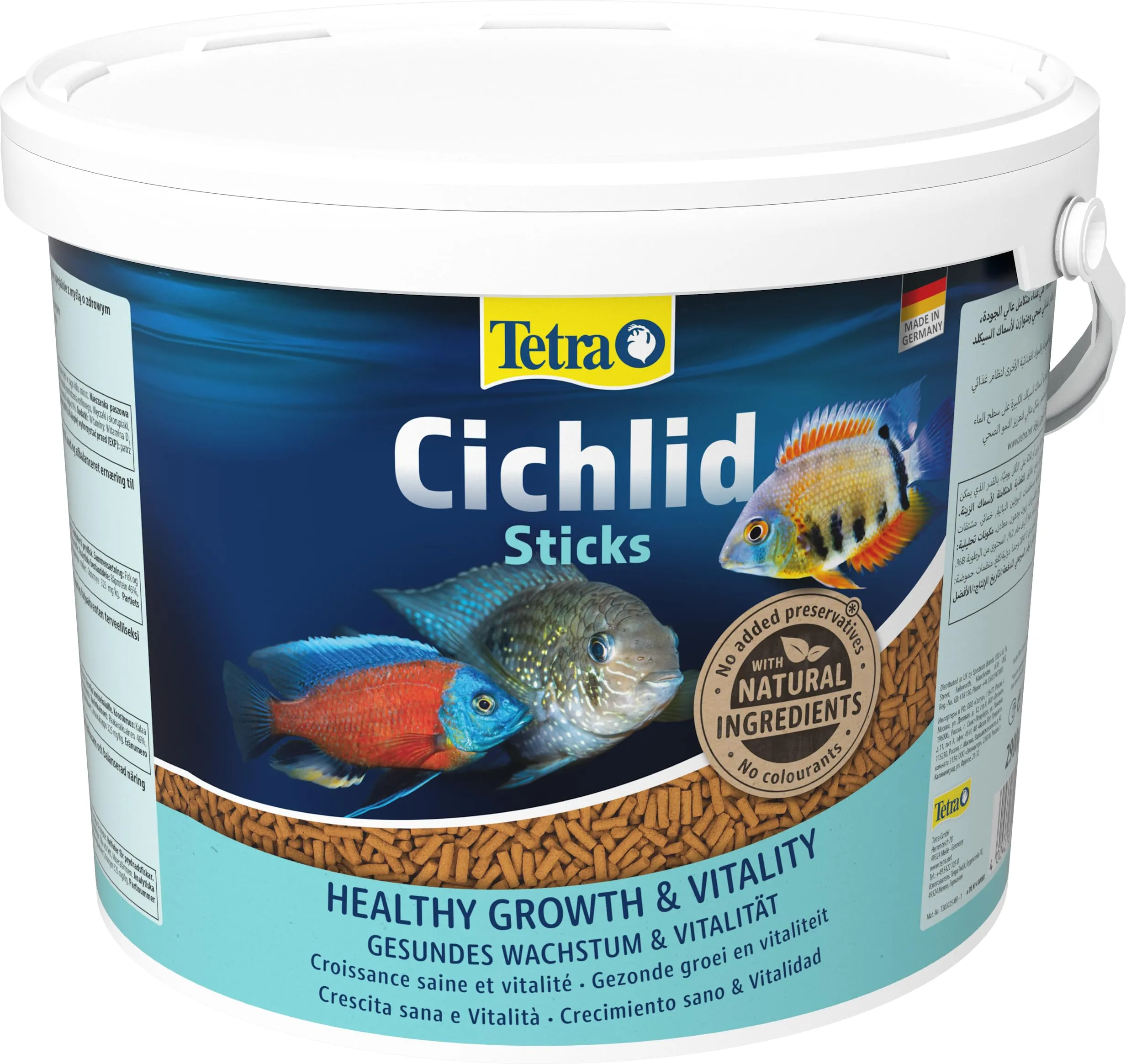 Tetra Cichlid Sticks, Mangime per Ciclidi e Pesci Ornamentali di Grandi Dimensioni, Bastoncini Galleggianti, 10 l - immagine 9