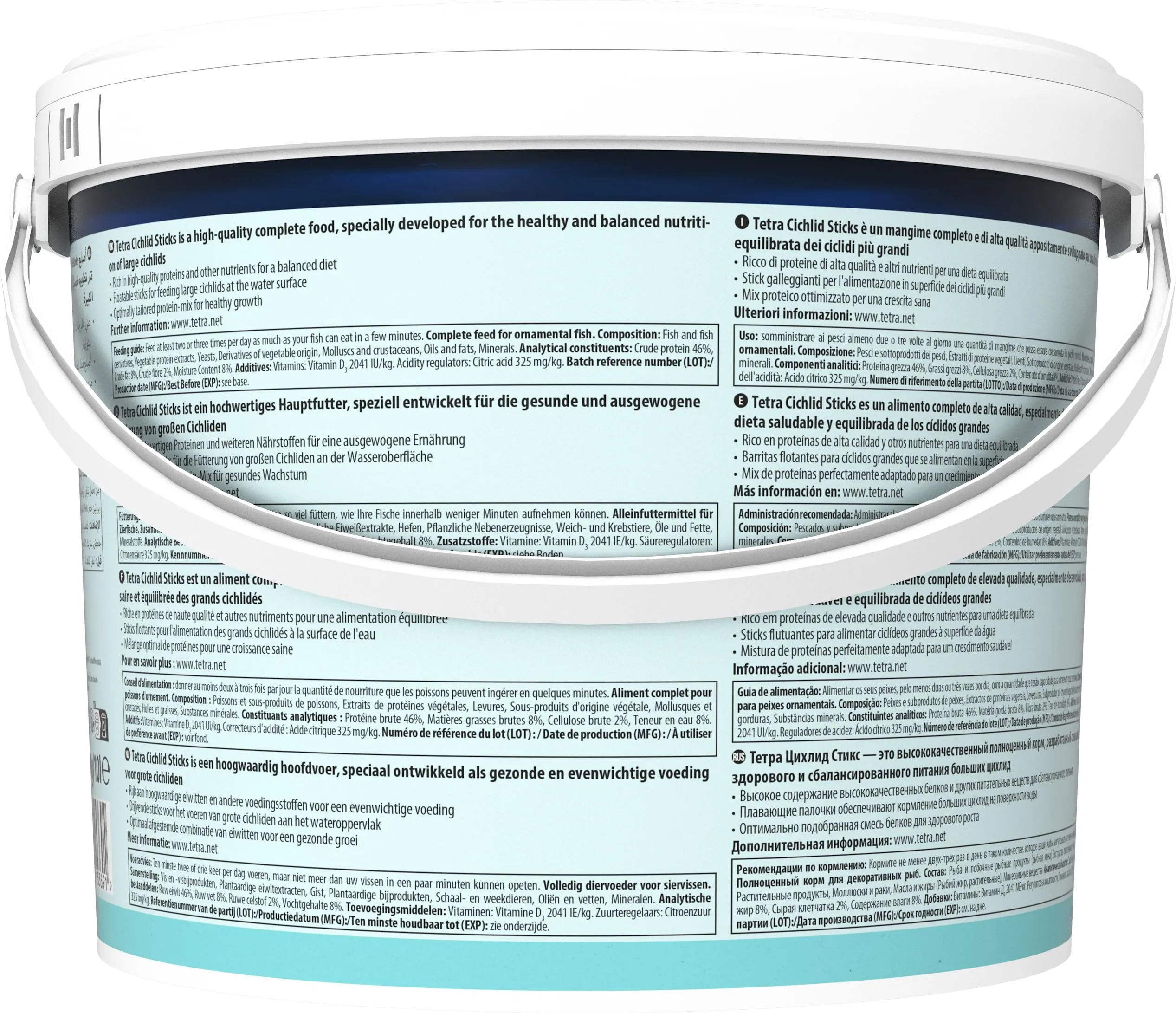 Tetra Cichlid Sticks, Mangime per Ciclidi e Pesci Ornamentali di Grandi Dimensioni, Bastoncini Galleggianti, 10 l - immagine 10