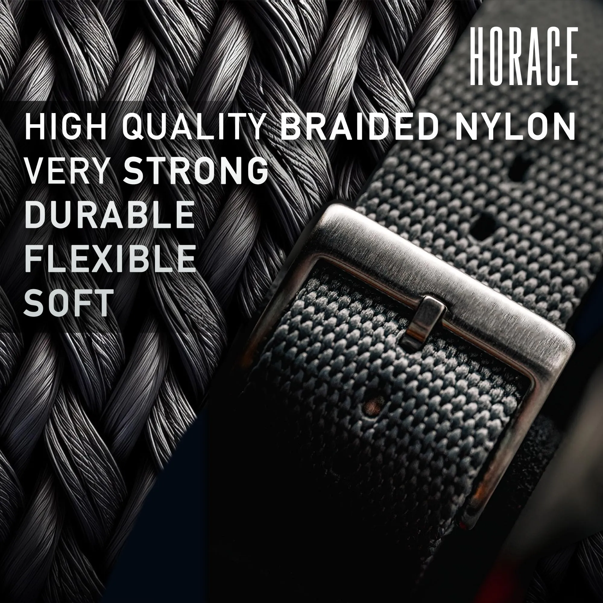 HORACE Cinturino Orologio NATO 20mm in Nylon (Grigio - Nero) Compatibile con Omega x Swatch MoonSwatch - immagine 7