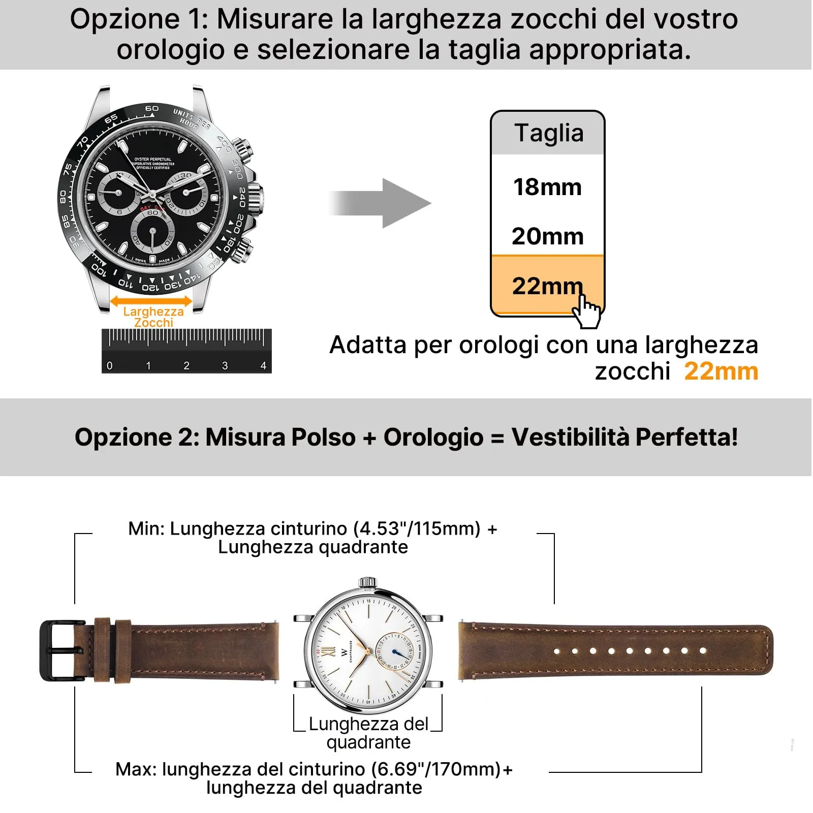 Fullmosa Cinturino in Pelle Vera 22mm con Sgancio Rapido - immagine 4