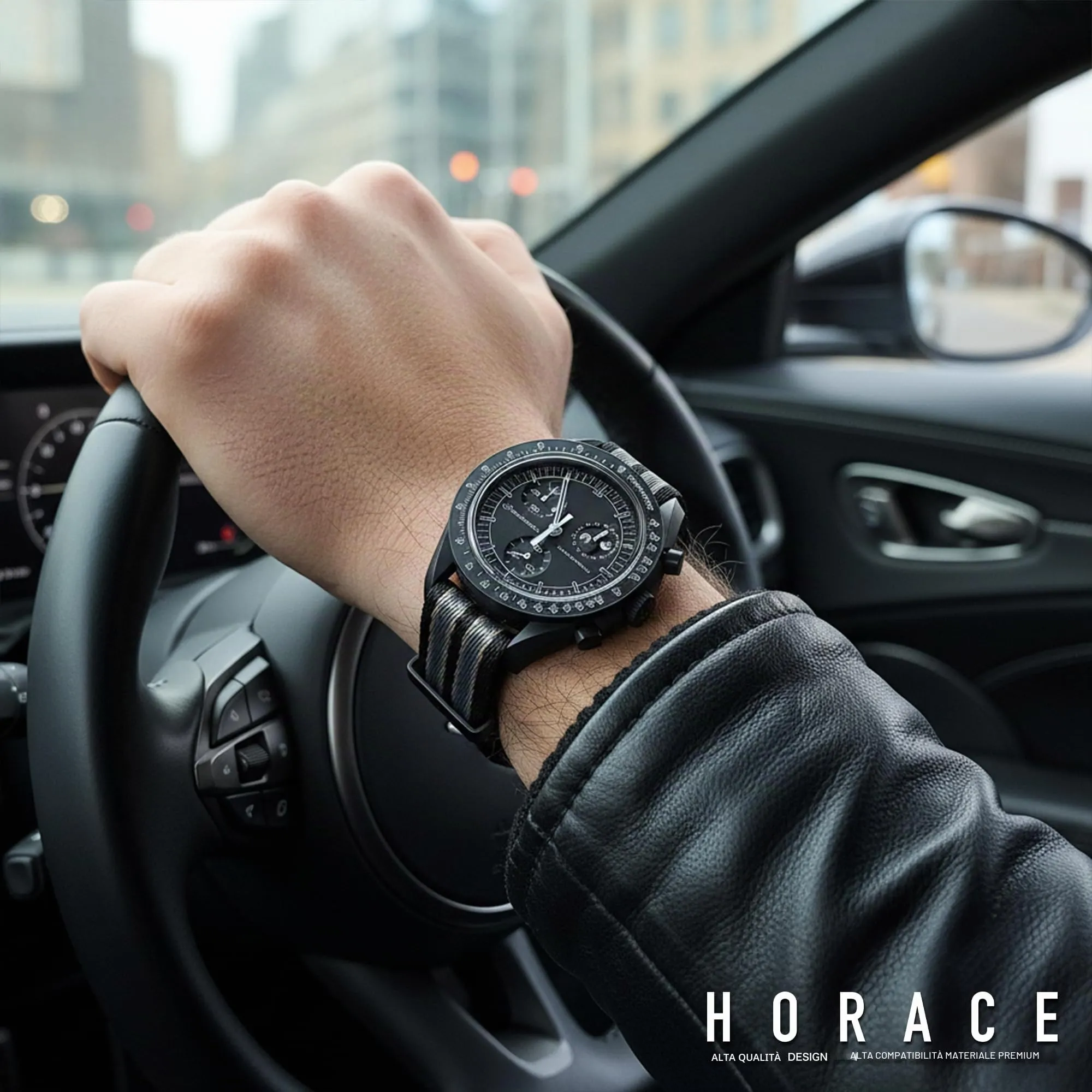 HORACE Cinturino Orologio NATO 20mm in Nylon - Bond 007 No Time To Die Nero - immagine 4