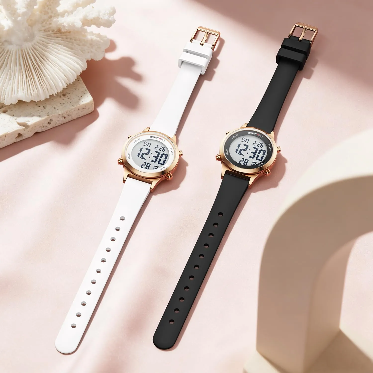 Golden Hour Orologio Digitale Donna Sportivo Impermeabile 5 ATM, Cinturino Silicone 12mm, Movimento Giapponese GH1330 - immagine 6