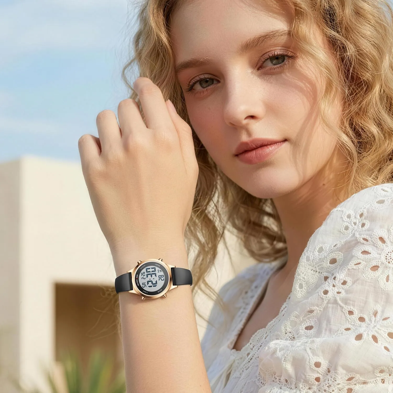 Golden Hour Orologio Digitale Donna Sportivo Impermeabile 5 ATM, Cinturino Silicone 12mm, Movimento Giapponese GH1330 - immagine 7