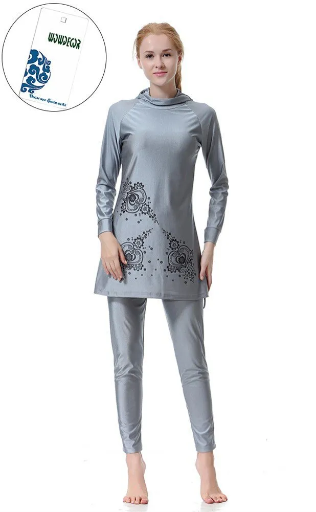 WOWDECOR Burkini Costume da Bagno Musulmano Copertura Completa per Donne e Ragazze - immagine 4