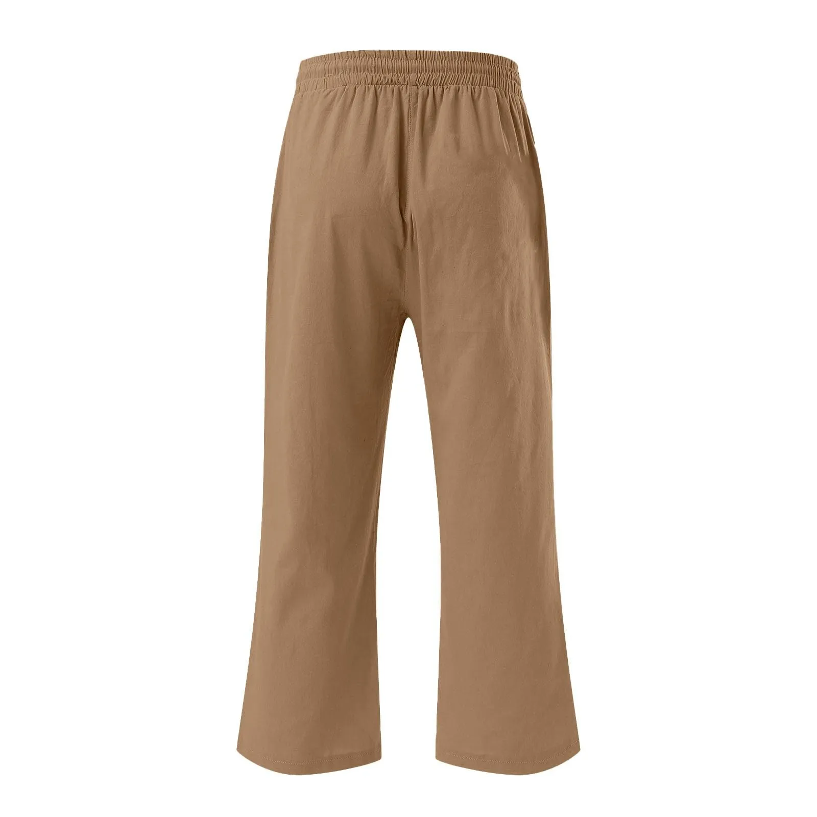 HEONSATI Donna Pantaloni 3/4 Capri in Cotone e Lino Casual Sportivi con Coulisse Regolabile - immagine 4
