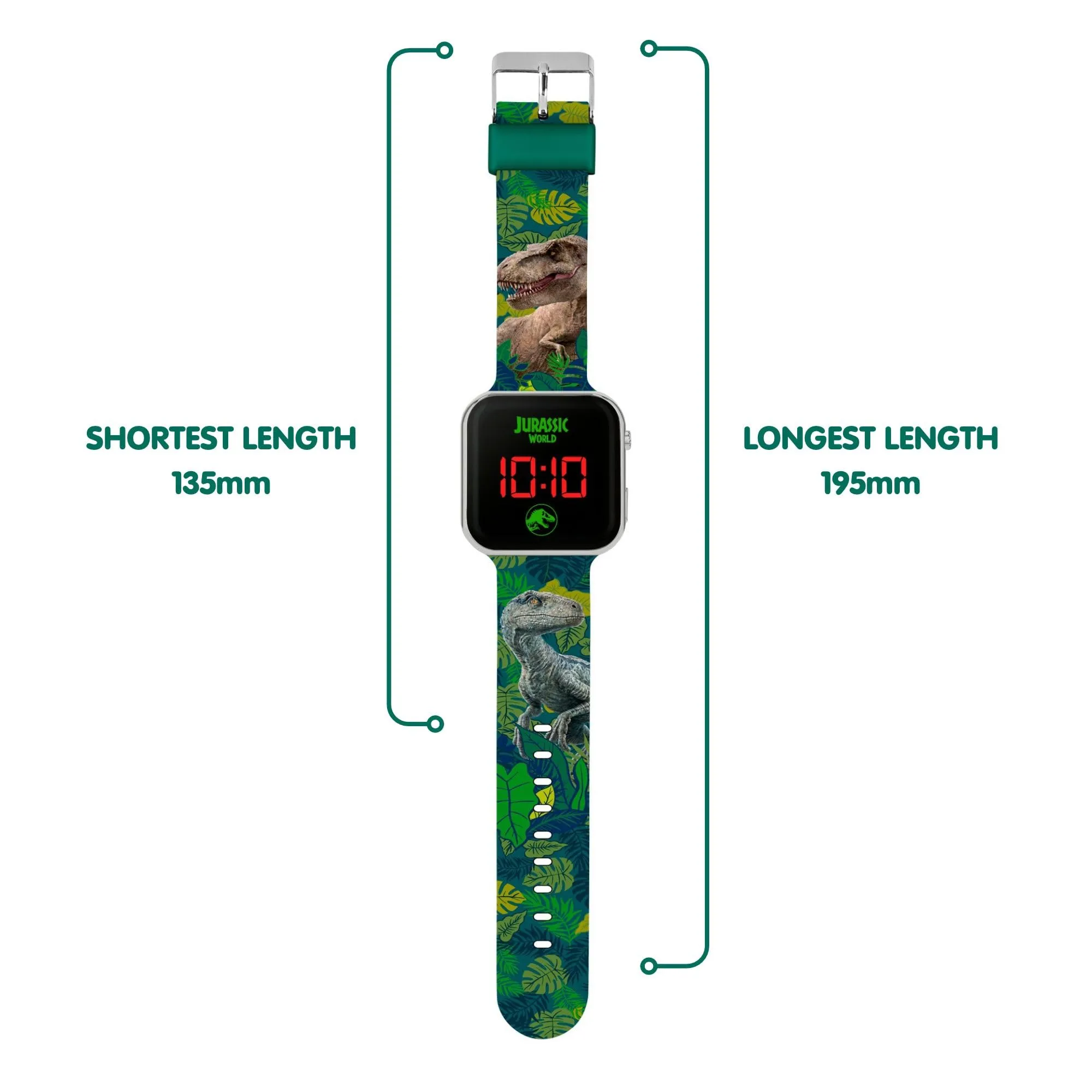 Jurassic World Orologio Digitale JRW4100, Stampa Verde - immagine 4
