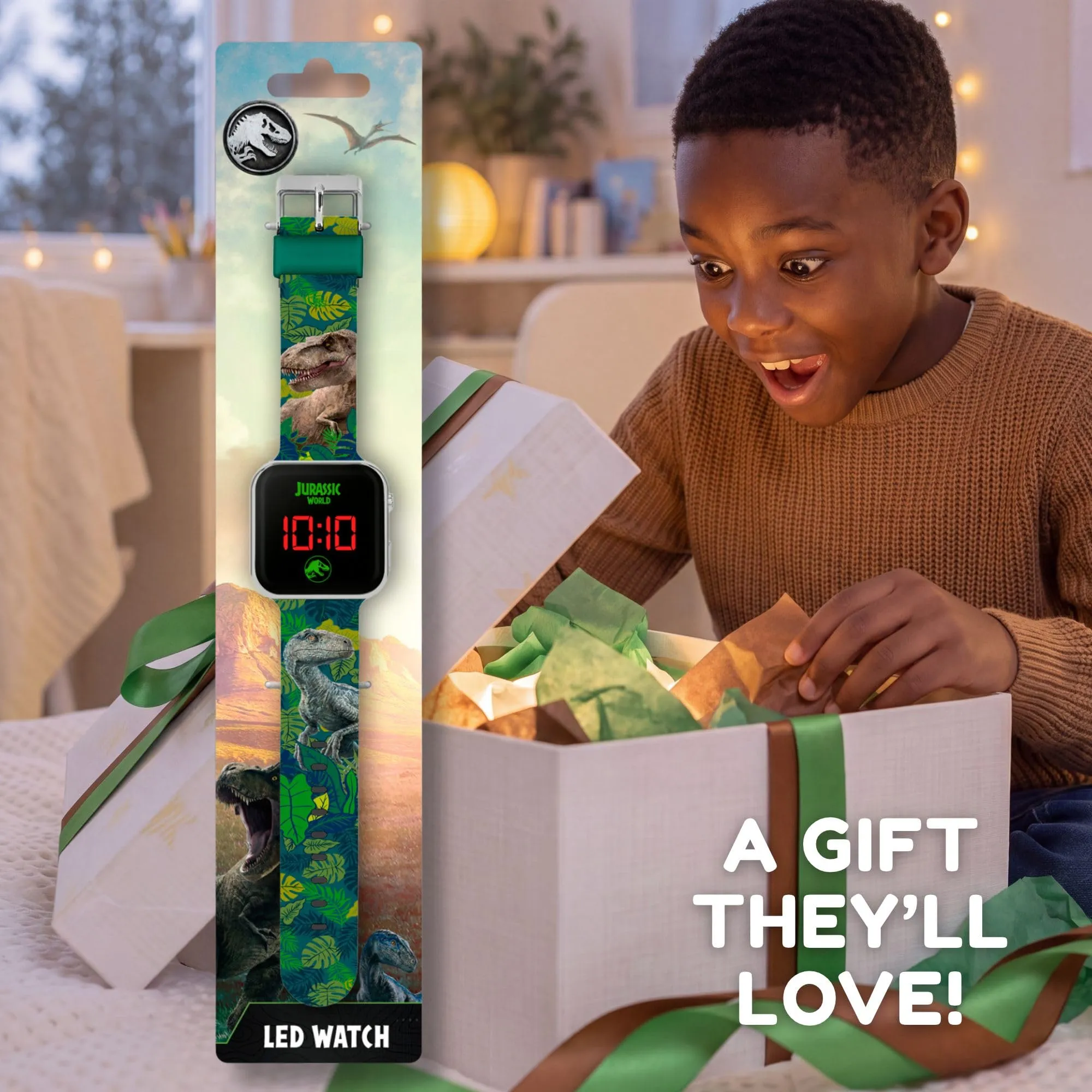 Jurassic World Orologio Digitale JRW4100, Stampa Verde - immagine 5