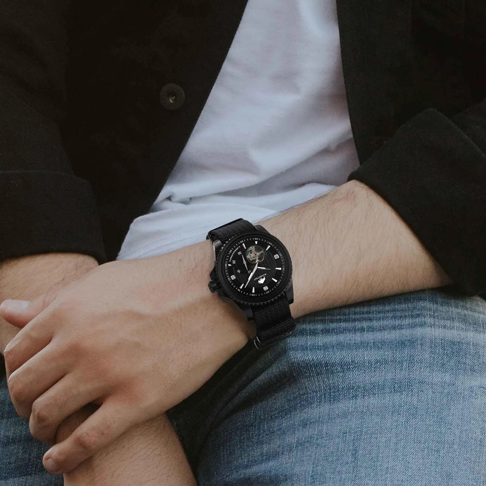 BISONSTRAP Cinturino per Orologi in Nylon da Uomo, 22mm, Nero (Fibbia Nera) - immagine 6