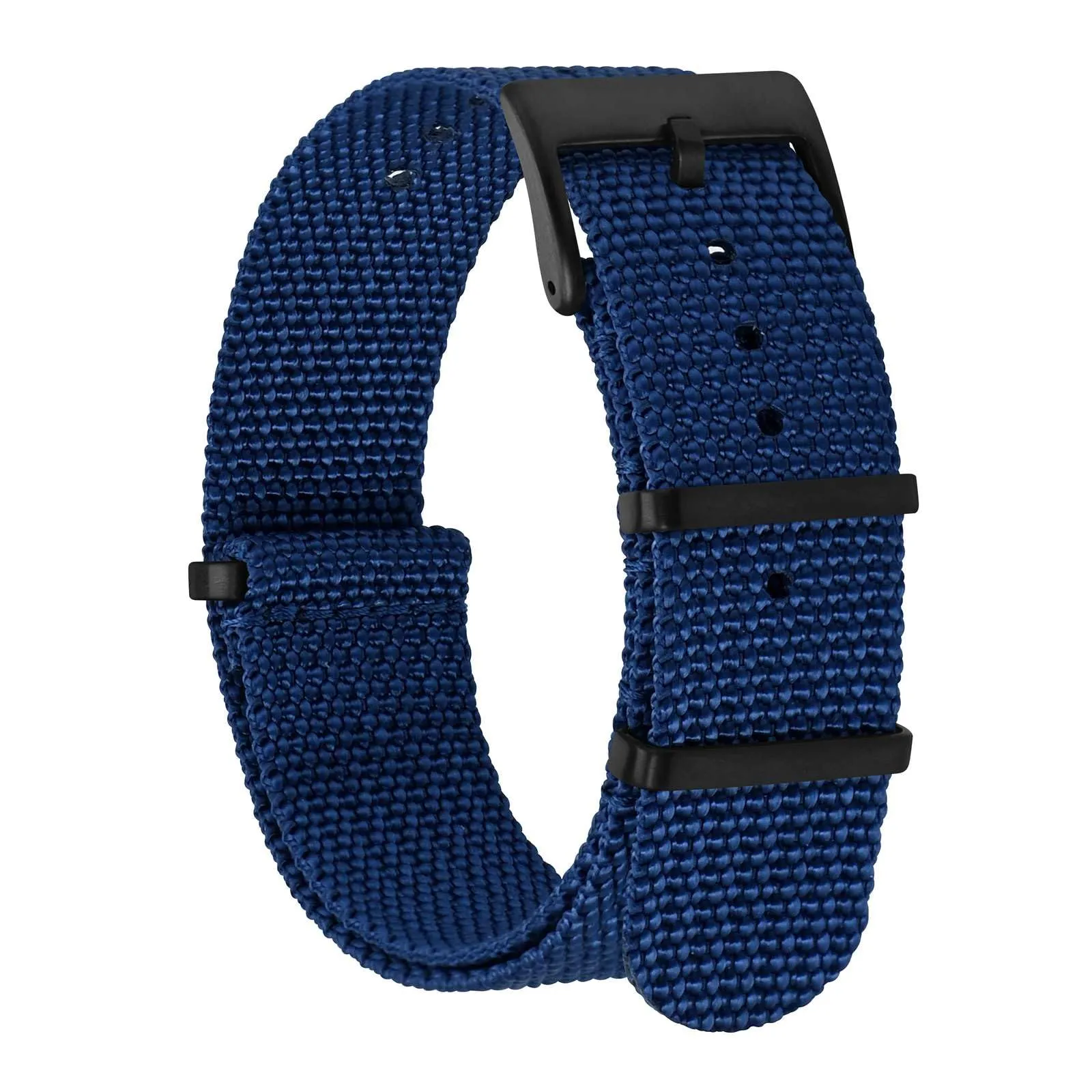 BISONSTRAP Cinturino per Orologi in Nylon da Uomo, Militare, 22mm, Blu (Fibbia Nera) - immagine 1