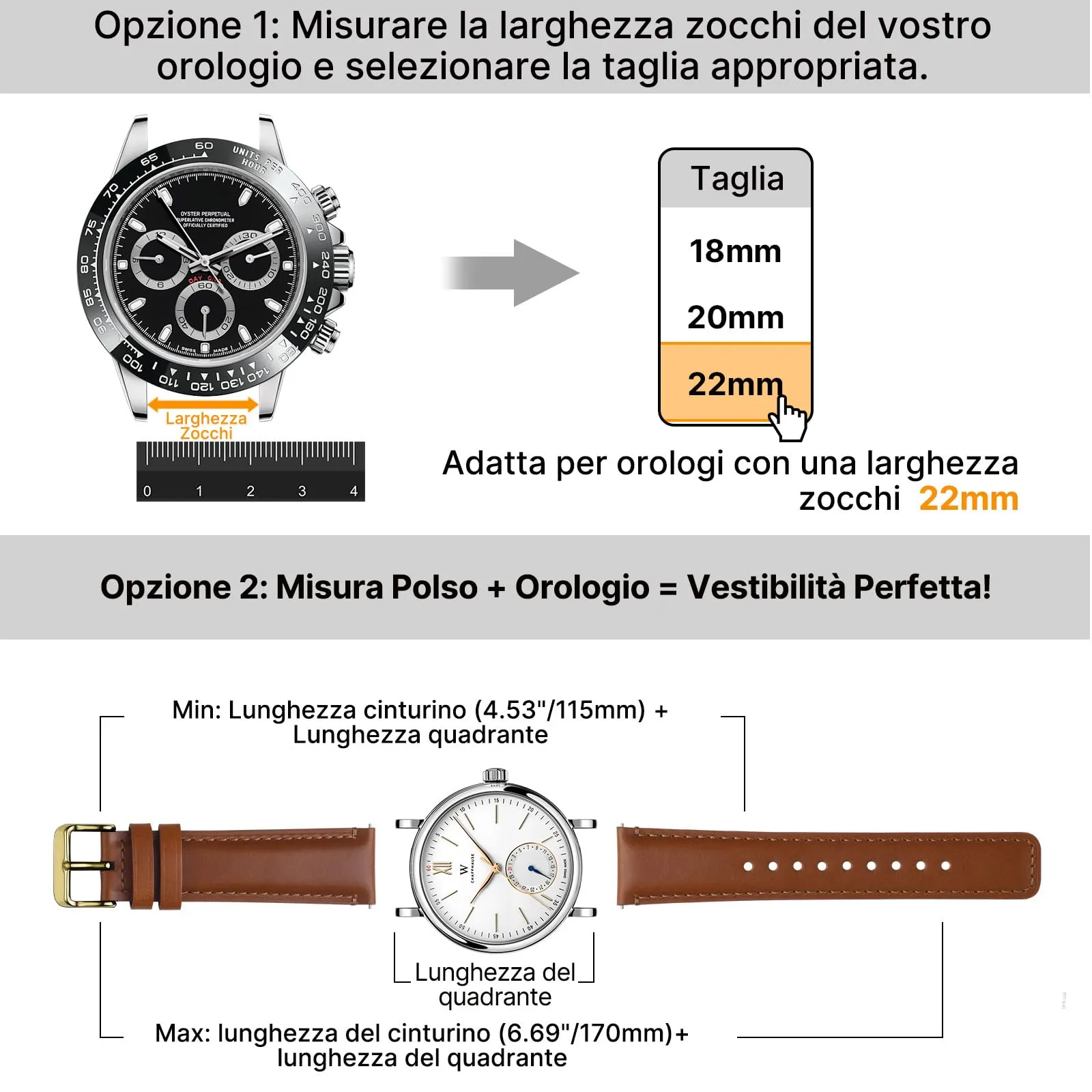 Fullmosa Cinturino in Pelle Vera 22mm con Sgancio Rapido - immagine 4