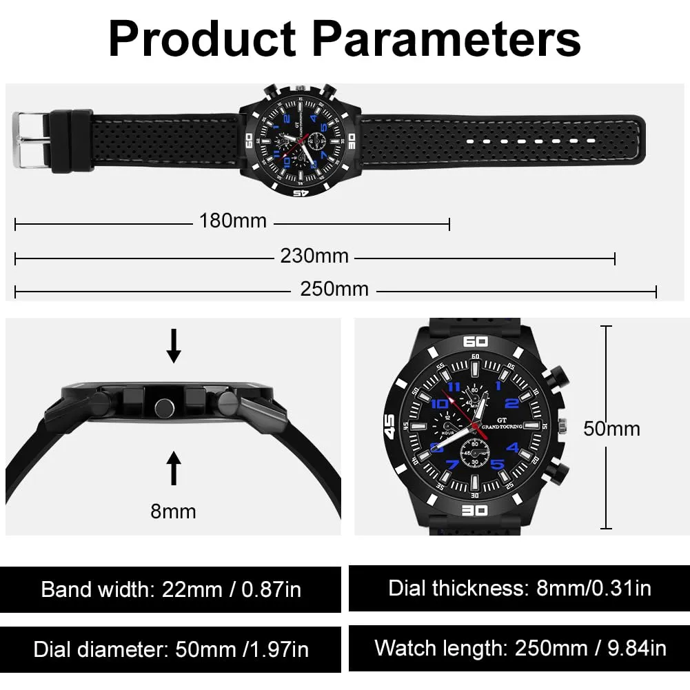 OFFCUP Orologio Uomo Analogico Quarzo Cronografo - immagine 2