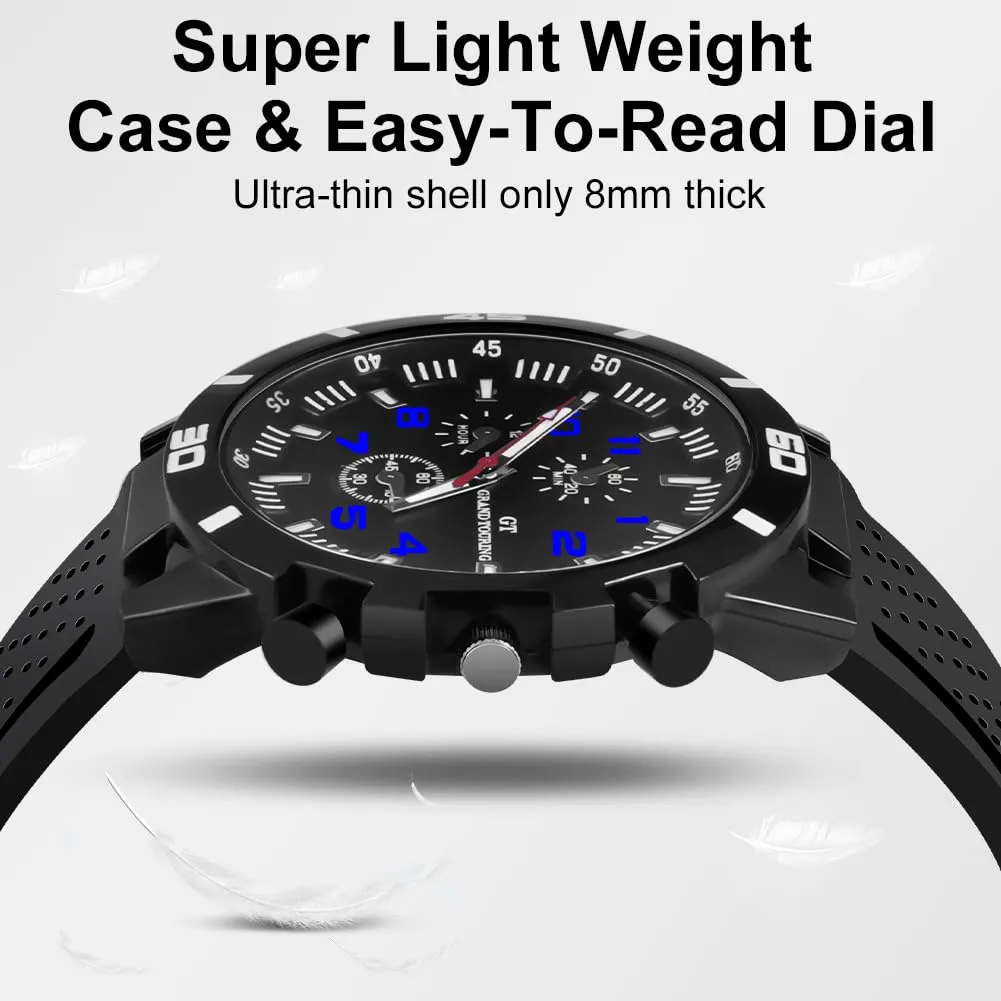OFFCUP Orologio Uomo Analogico Quarzo Cronografo - immagine 4