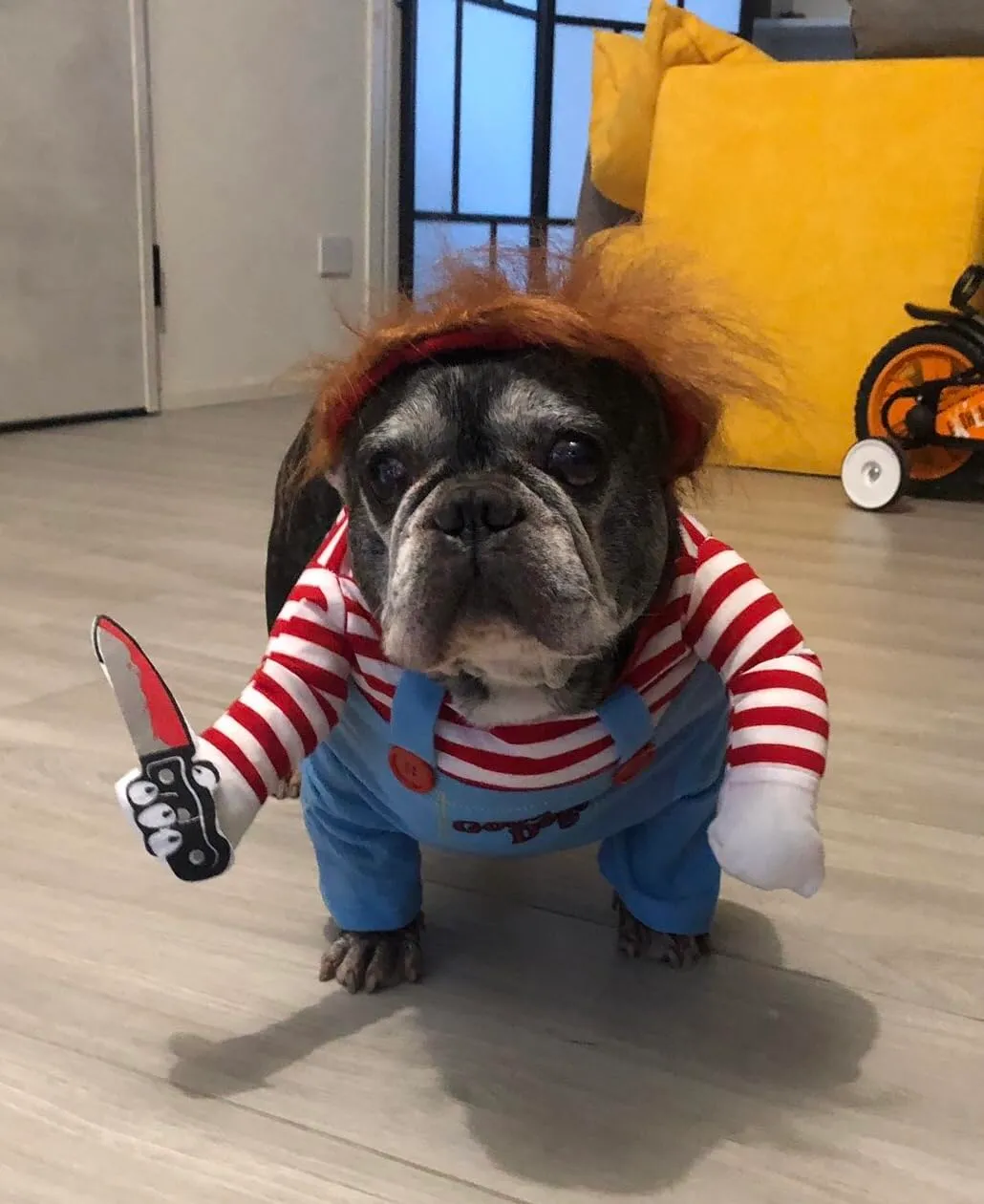 Bprtcra Costume da Bambola Assassina per Cani, Taglia L - immagine 9