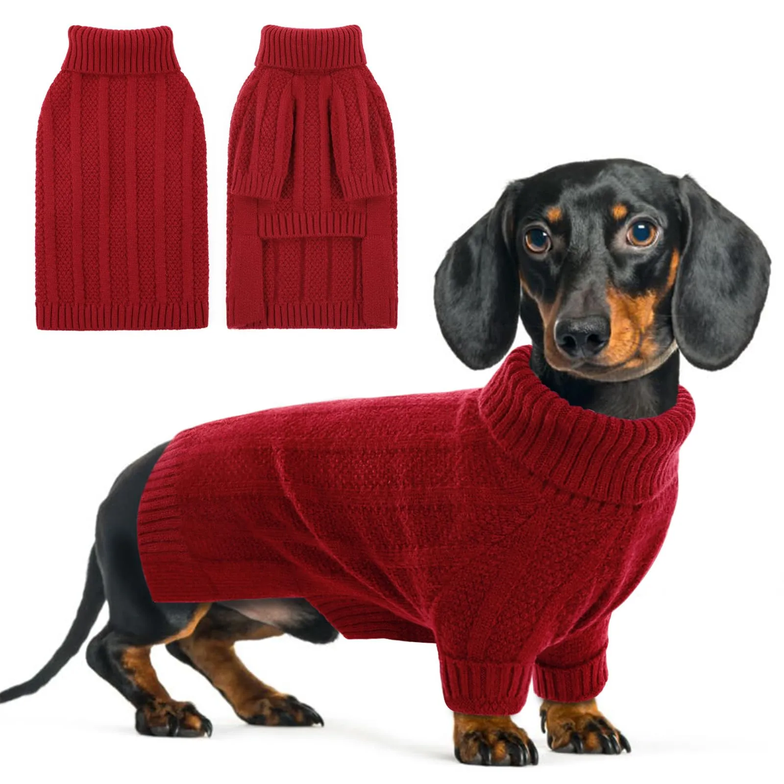 Queenmore Maglione per Cani e Gatti, Rosso, XS - immagine 1
