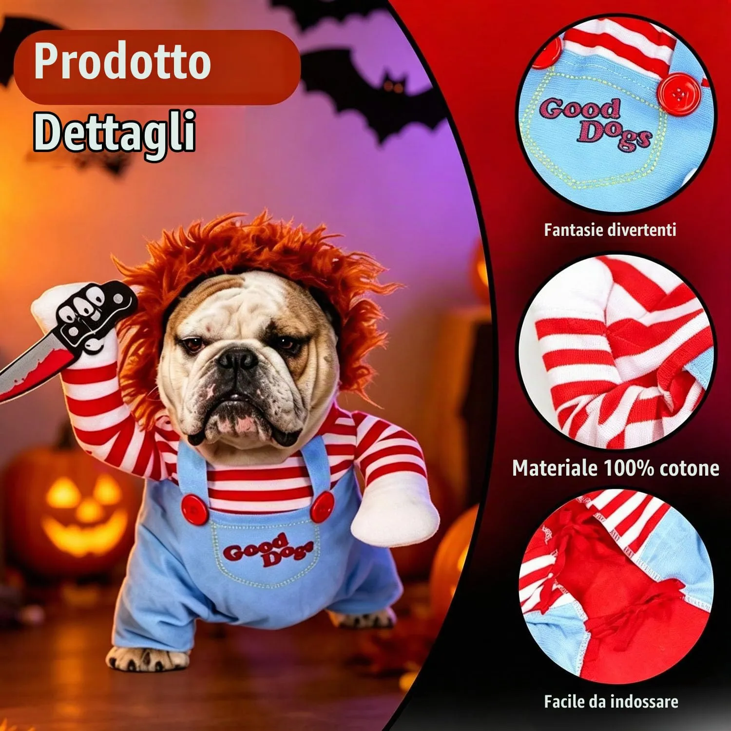 TELAOBAN Costume di Halloween per Cani, Taglia M - immagine 3