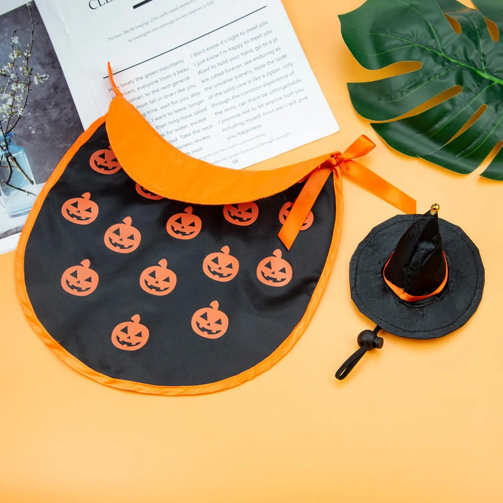 Leikedun Halloween Vampire Costume for Dogs and Cats with Witch Hat, Small - immagine 5