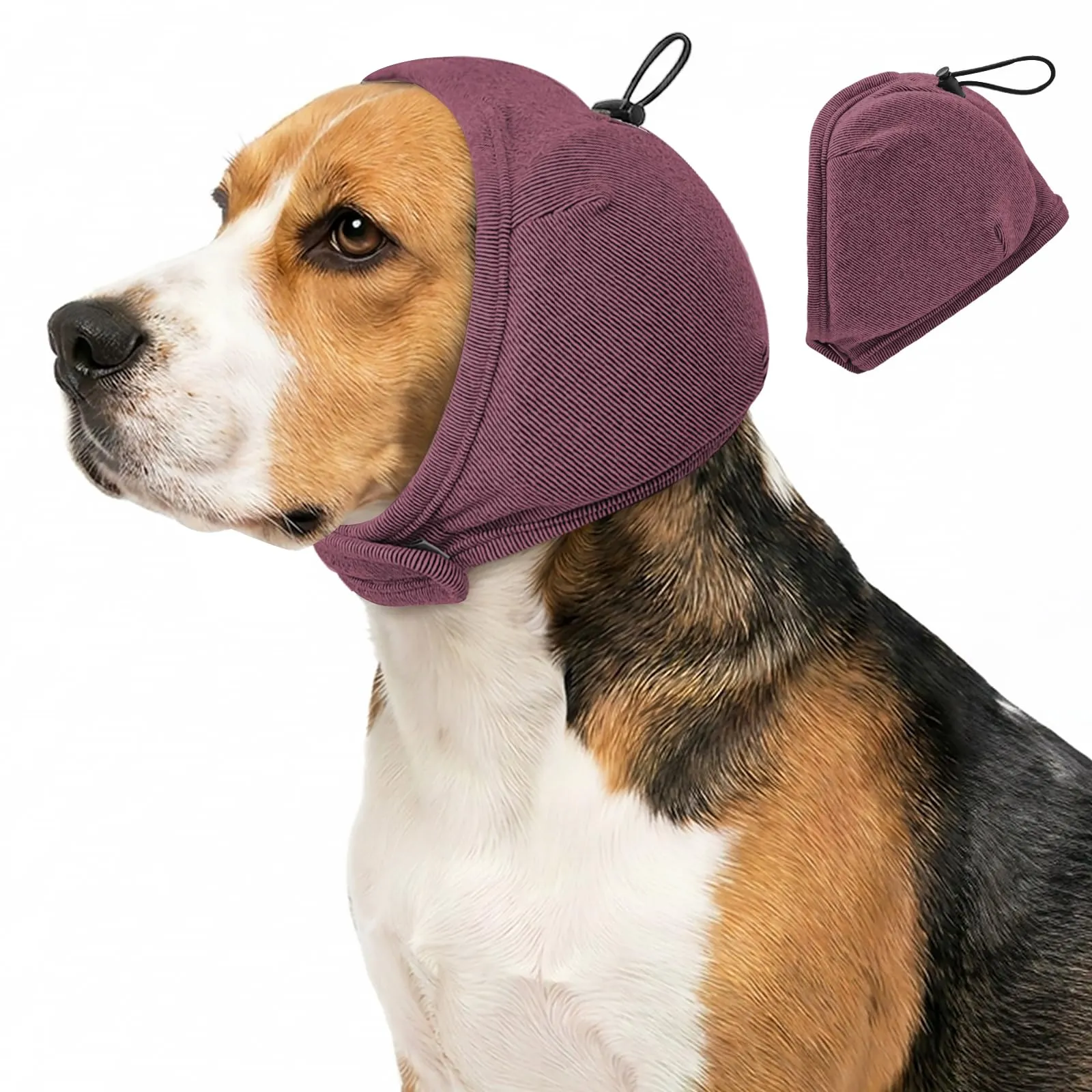 Duuclume Paraorecchie Calmanti per Cani, Copertura Regolabile Anti-Ansia e Rumore (Red, M) - immagine 1