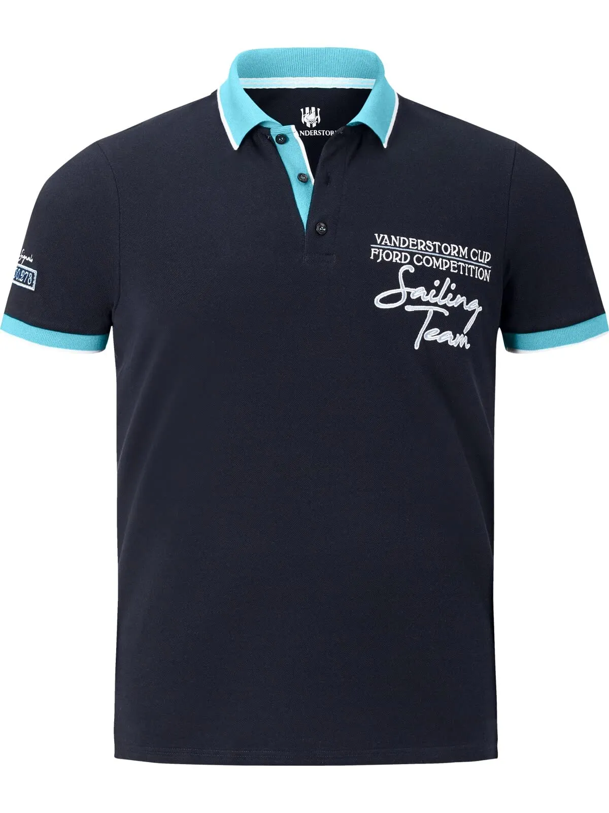 Jan Vanderstorm Polo da uomo Iwar, Blu scuro, 7XL - immagine 1