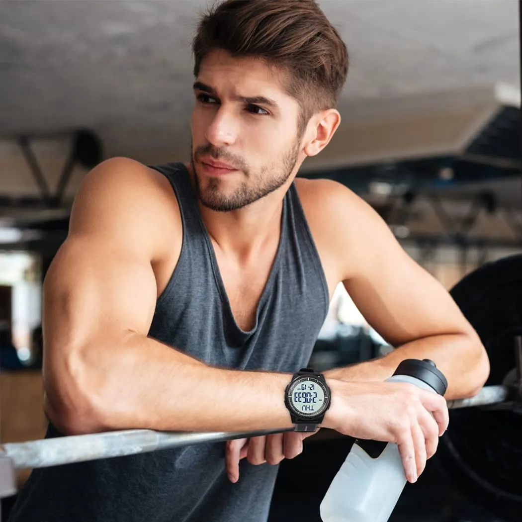 WIFORT Orologio Digitale Sportivo Unisex Impermeabile 5ATM con LED, Cronometro, Sveglia e Timer, Ultra-sottile AW02 - immagine 6