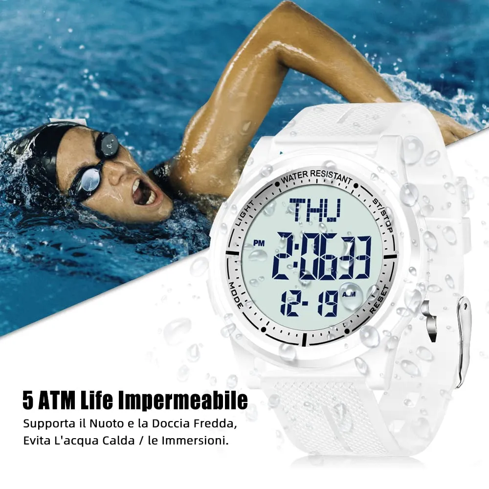 WIFORT Orologio Digitale Sportivo Impermeabile 5ATM Unisex AW02 - immagine 2