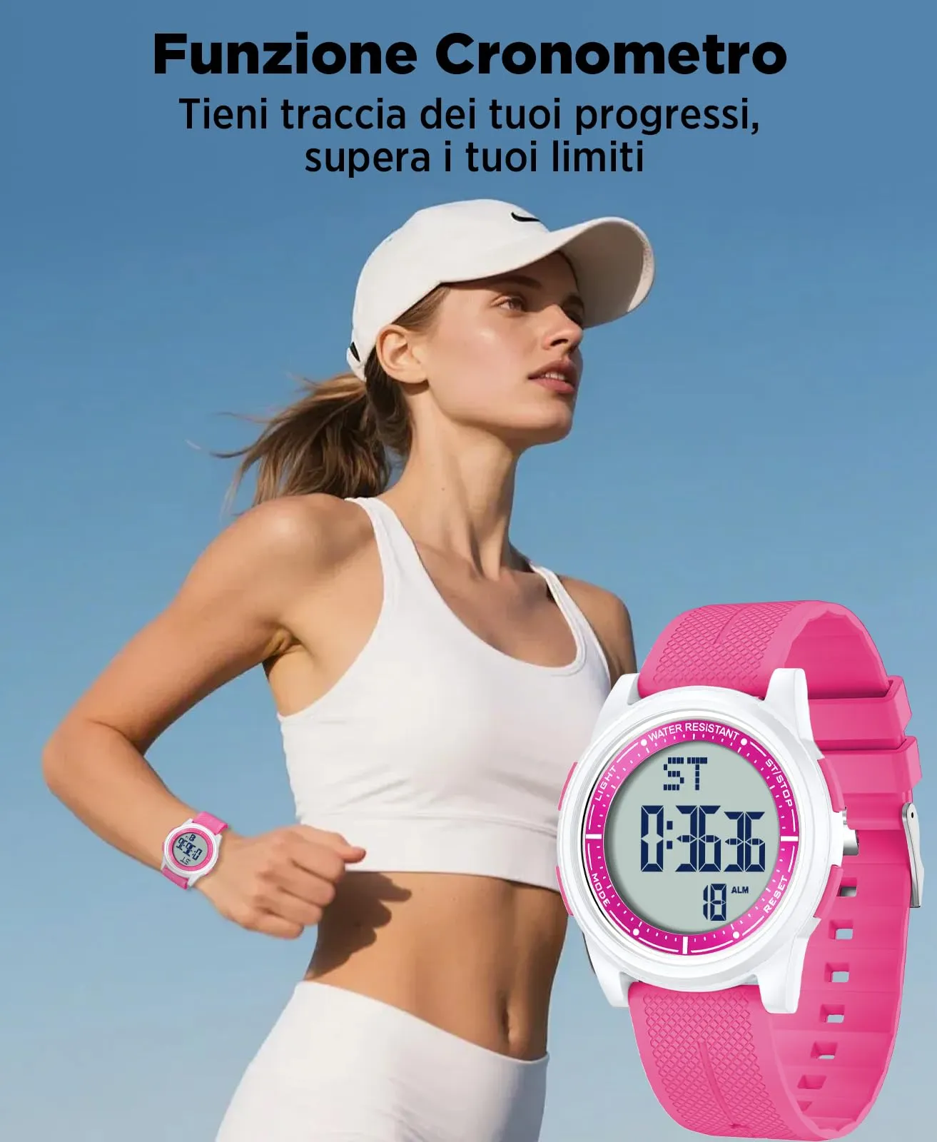 WIFORT Orologio Digitale Sportivo Unisex Impermeabile 5ATM AW02 - immagine 5