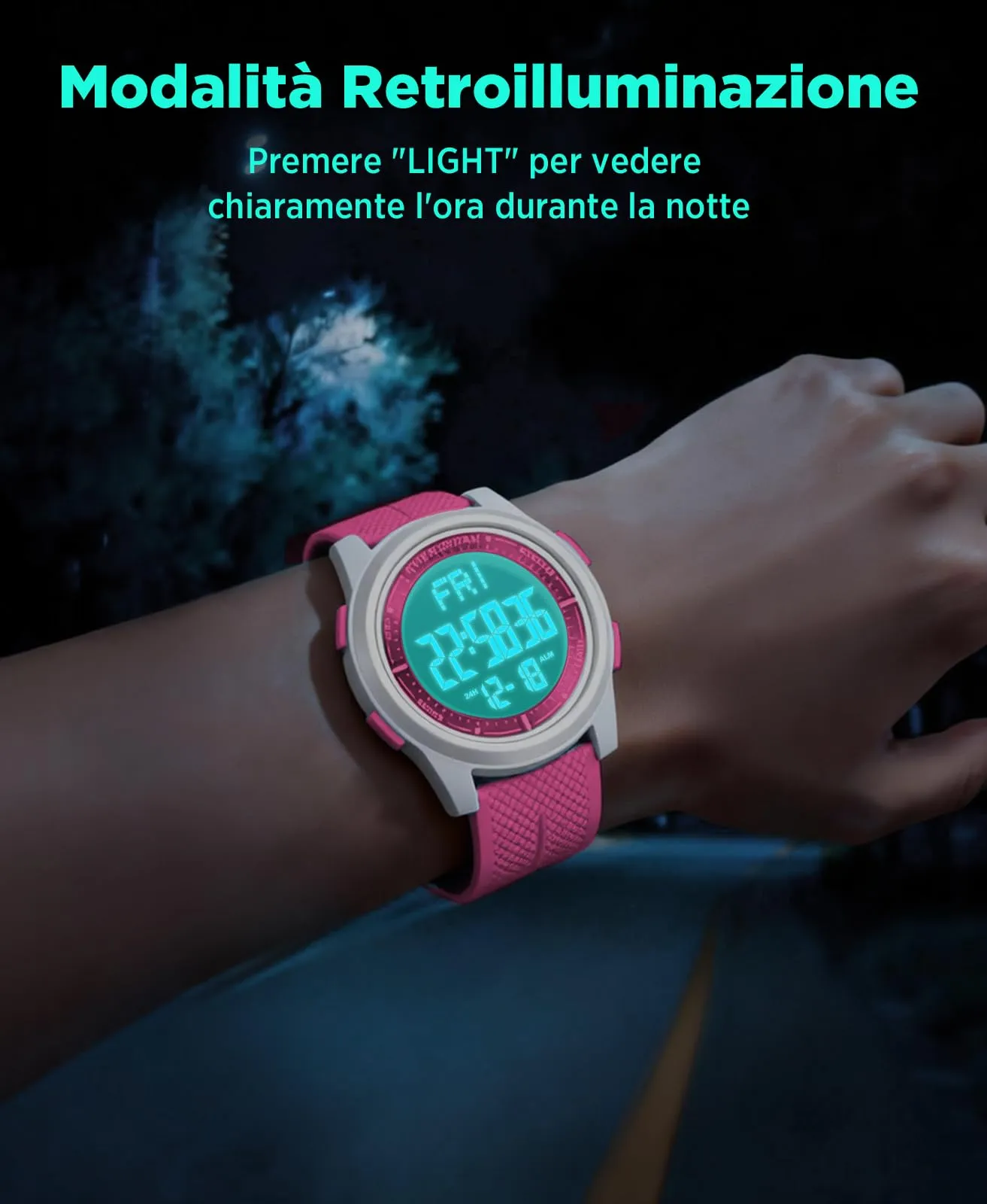 WIFORT Orologio Digitale Sportivo Unisex Impermeabile 5ATM AW02 - immagine 6