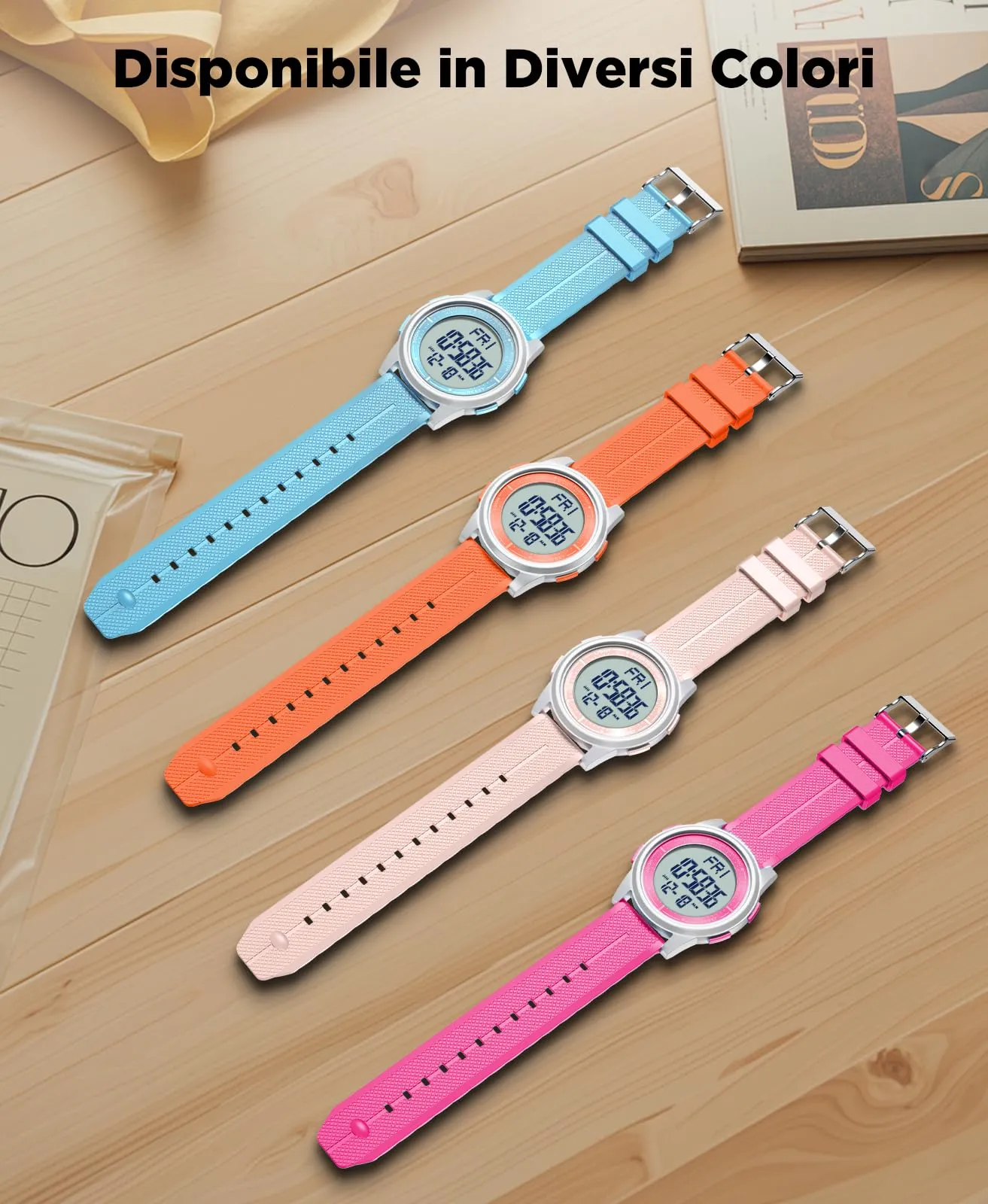 WIFORT Orologio Digitale Sportivo Unisex Impermeabile 5ATM AW02 - immagine 8