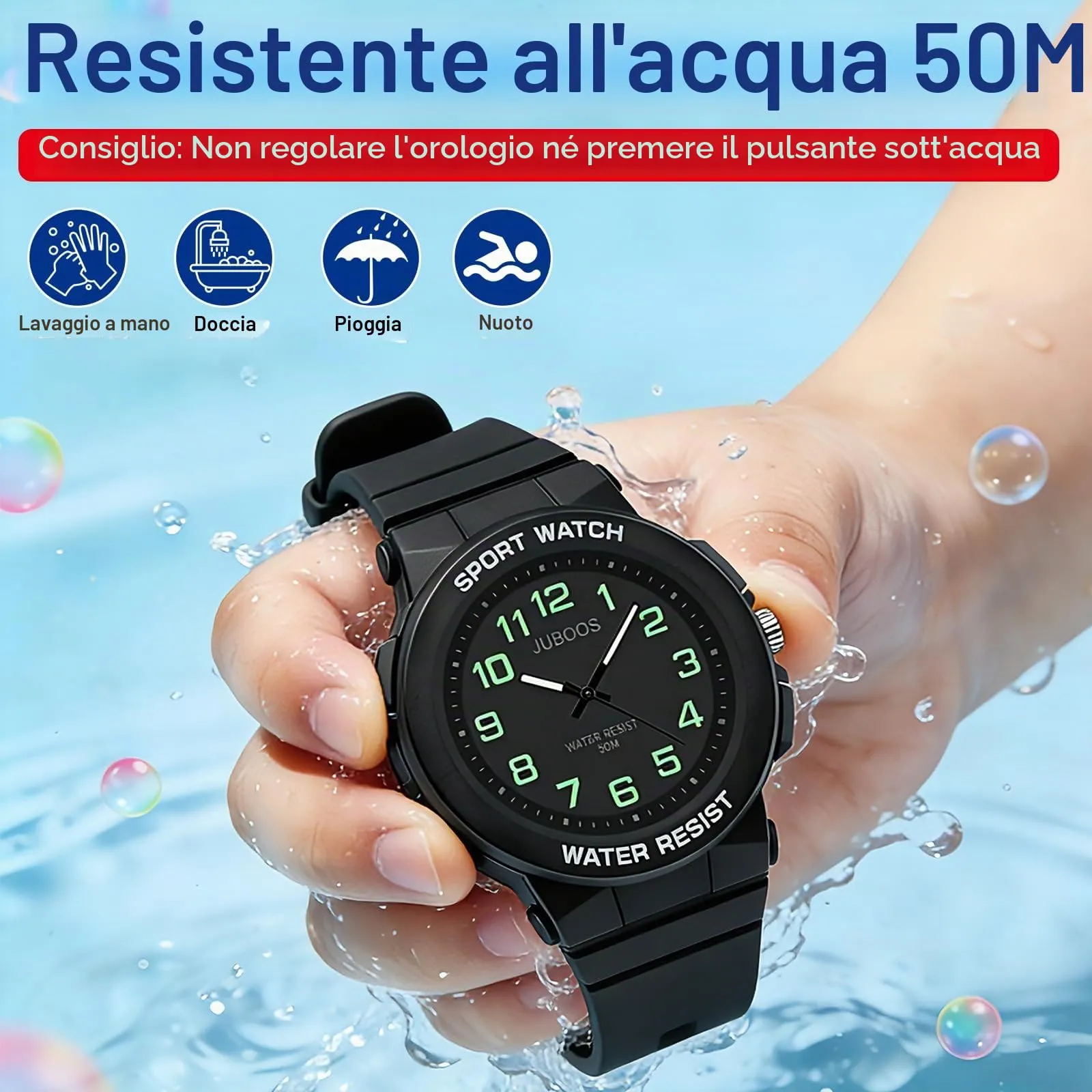Juboos Orologio Analogico Quarzo Impermeabile per Bambini e Ragazzi 7-15 anni - immagine 4