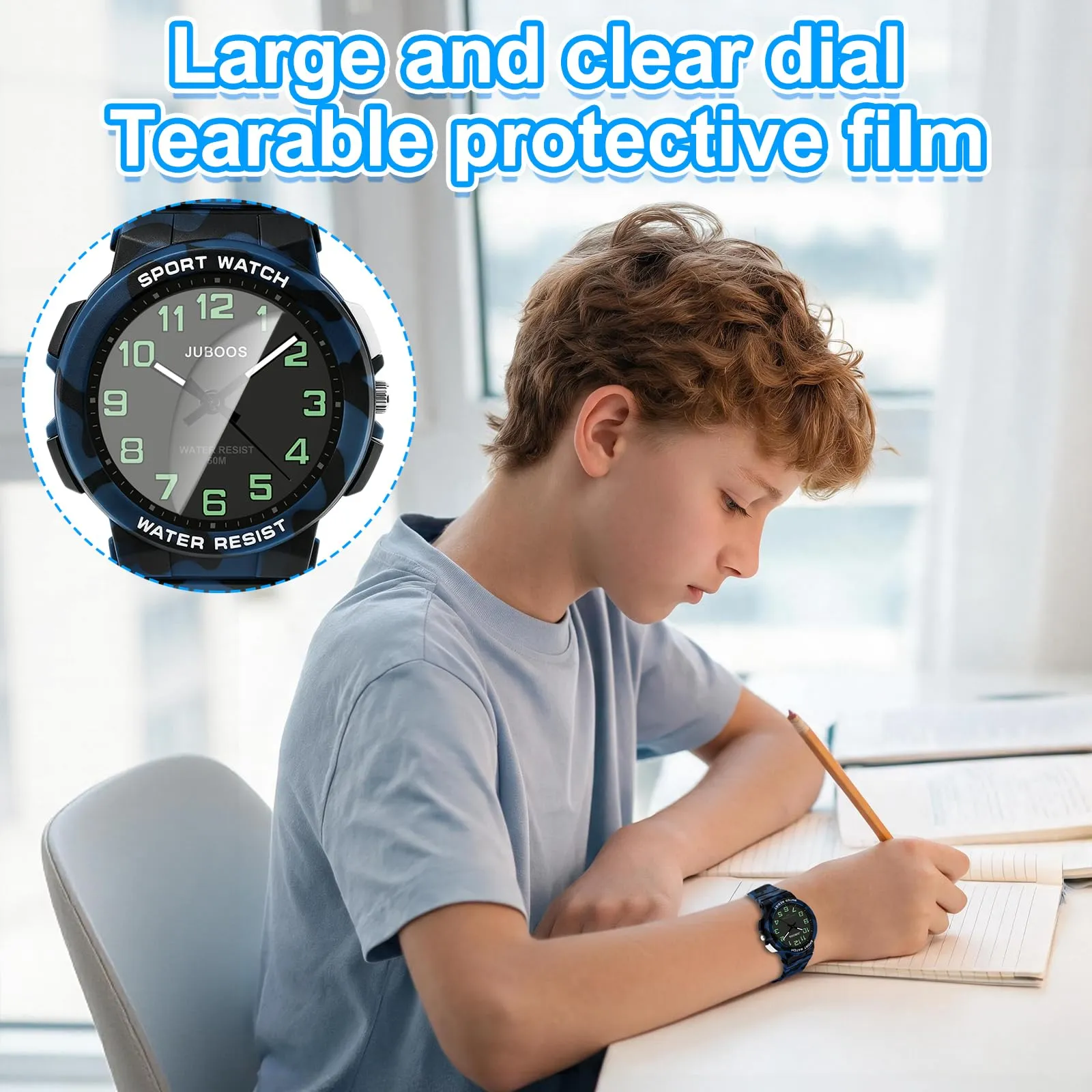 Juboos Orologio Analogico Quarzo Impermeabile per Bambini e Ragazzi 7-15 anni - immagine 5