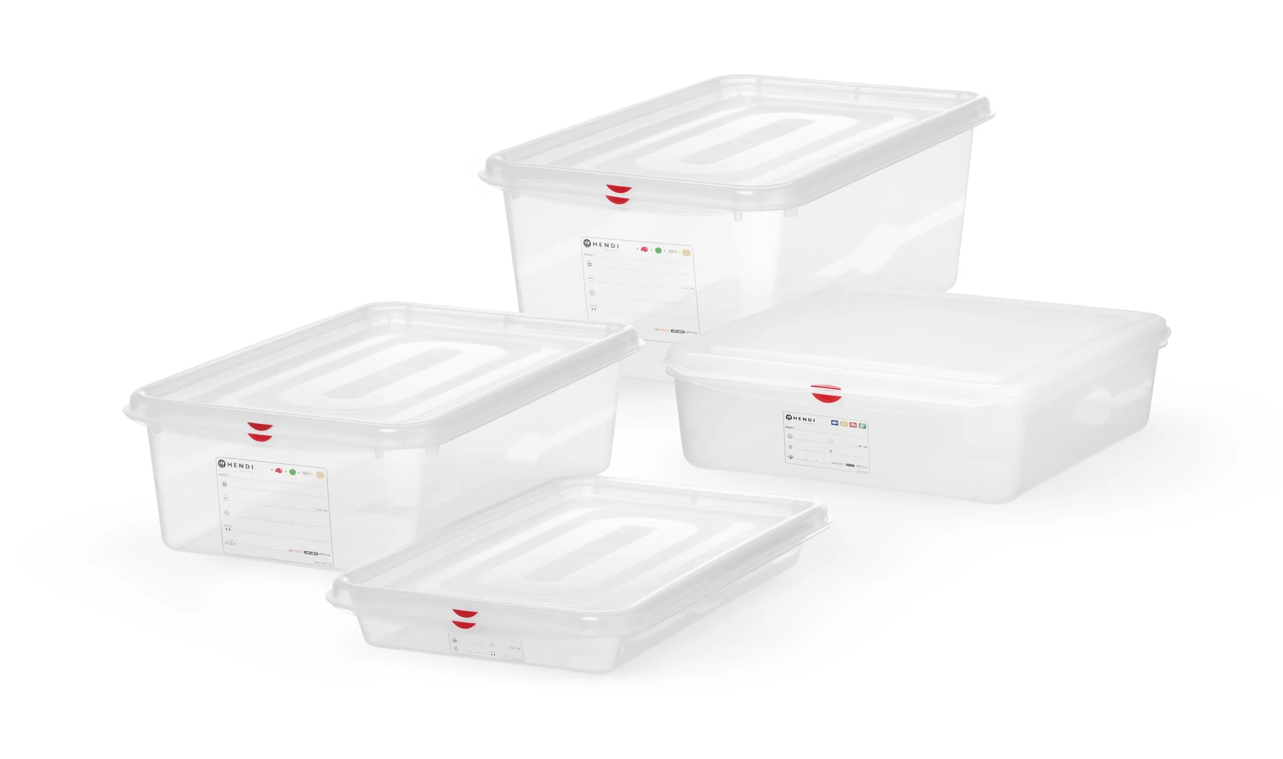 Hendi Contenitore Gastronorm GN 1/2 con coperchio HACCP, 10L, 325x265x150mm, Polipropilene Traslucido - immagine 2