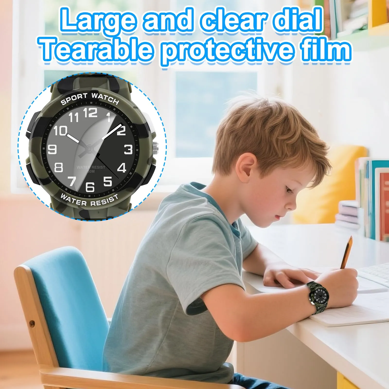 Juboos Orologio Analogico Quarzo Impermeabile 50M con Luce per Bambini e Ragazzi 7-15 Anni - immagine 6