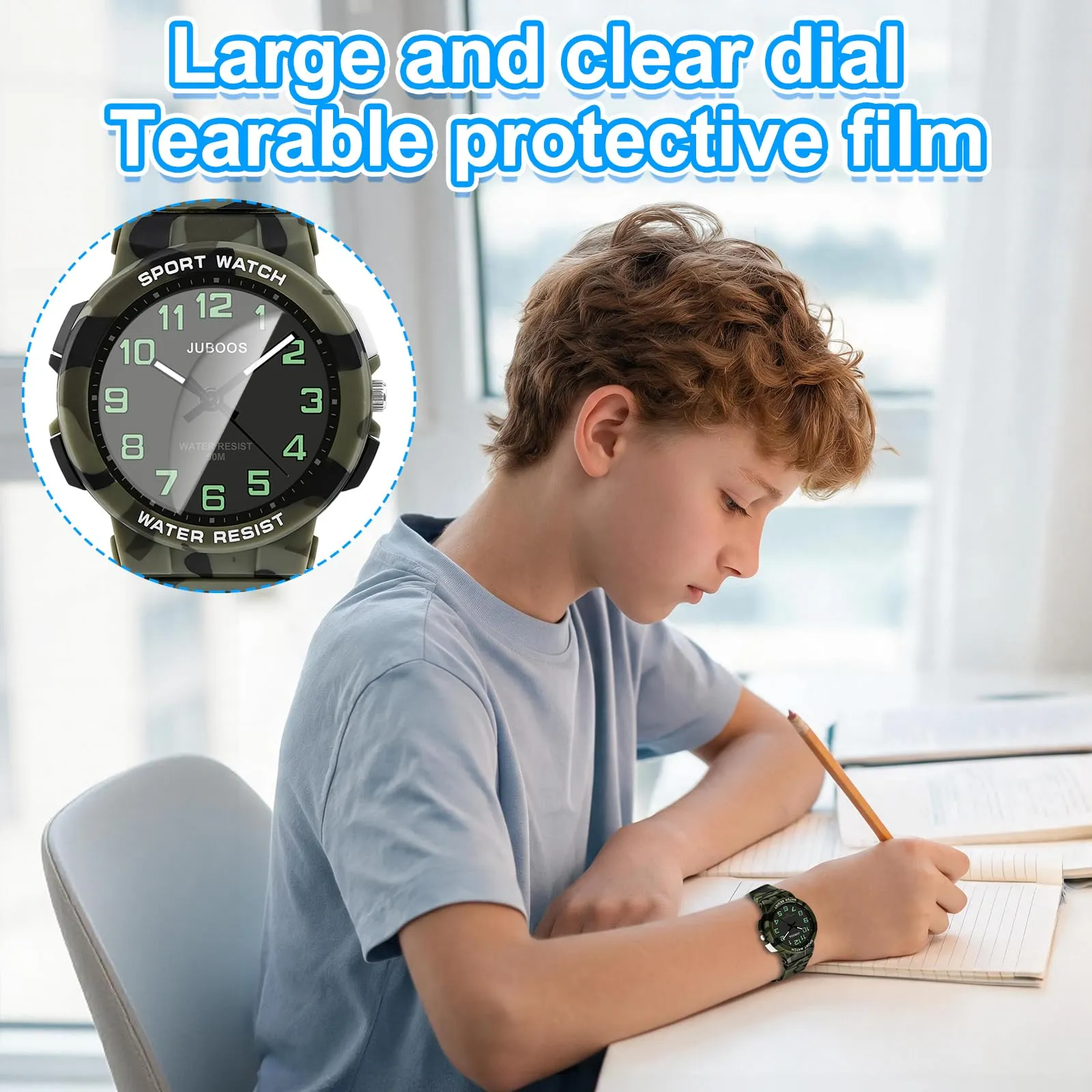 Juboos Orologio Analogico Quarzo Impermeabile per Bambini e Ragazzi 7-15 anni - immagine 5