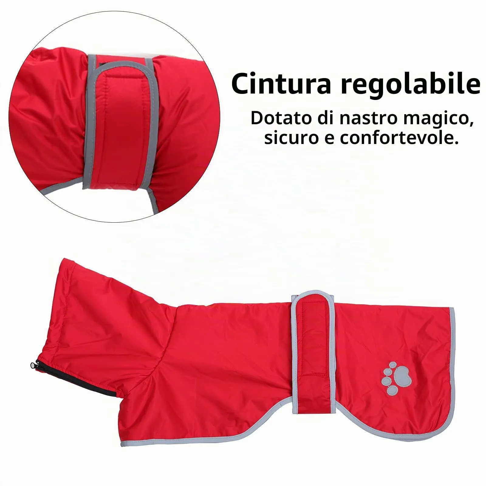 Geyecete Cappotto Impermeabile in Pile per Levrieri, Whippet e Lurcher - Rosso, XL - immagine 3